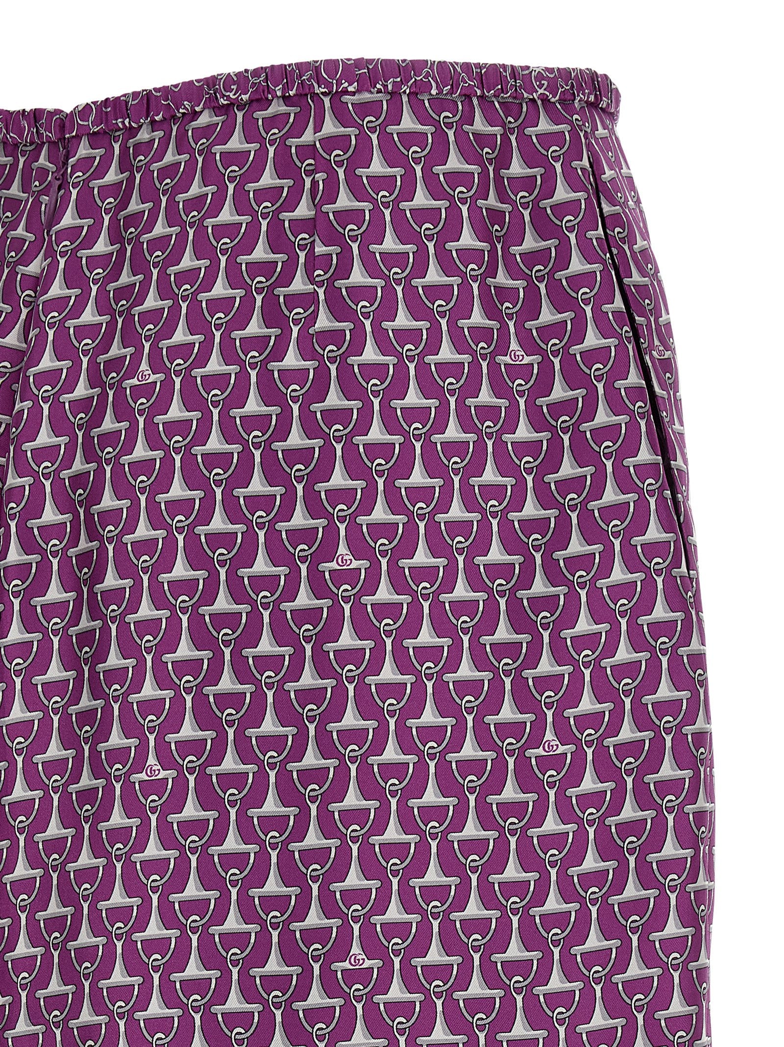 Purple Silk Midi Skirt