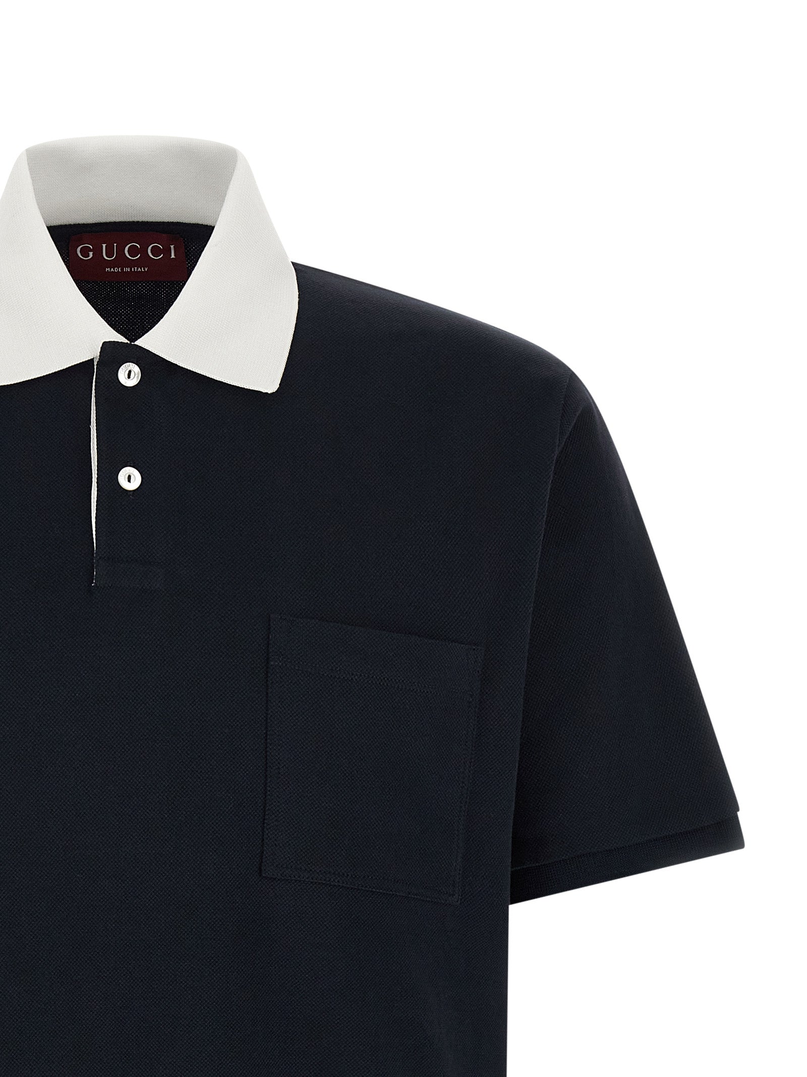 Blue Cotton Polo Shirt