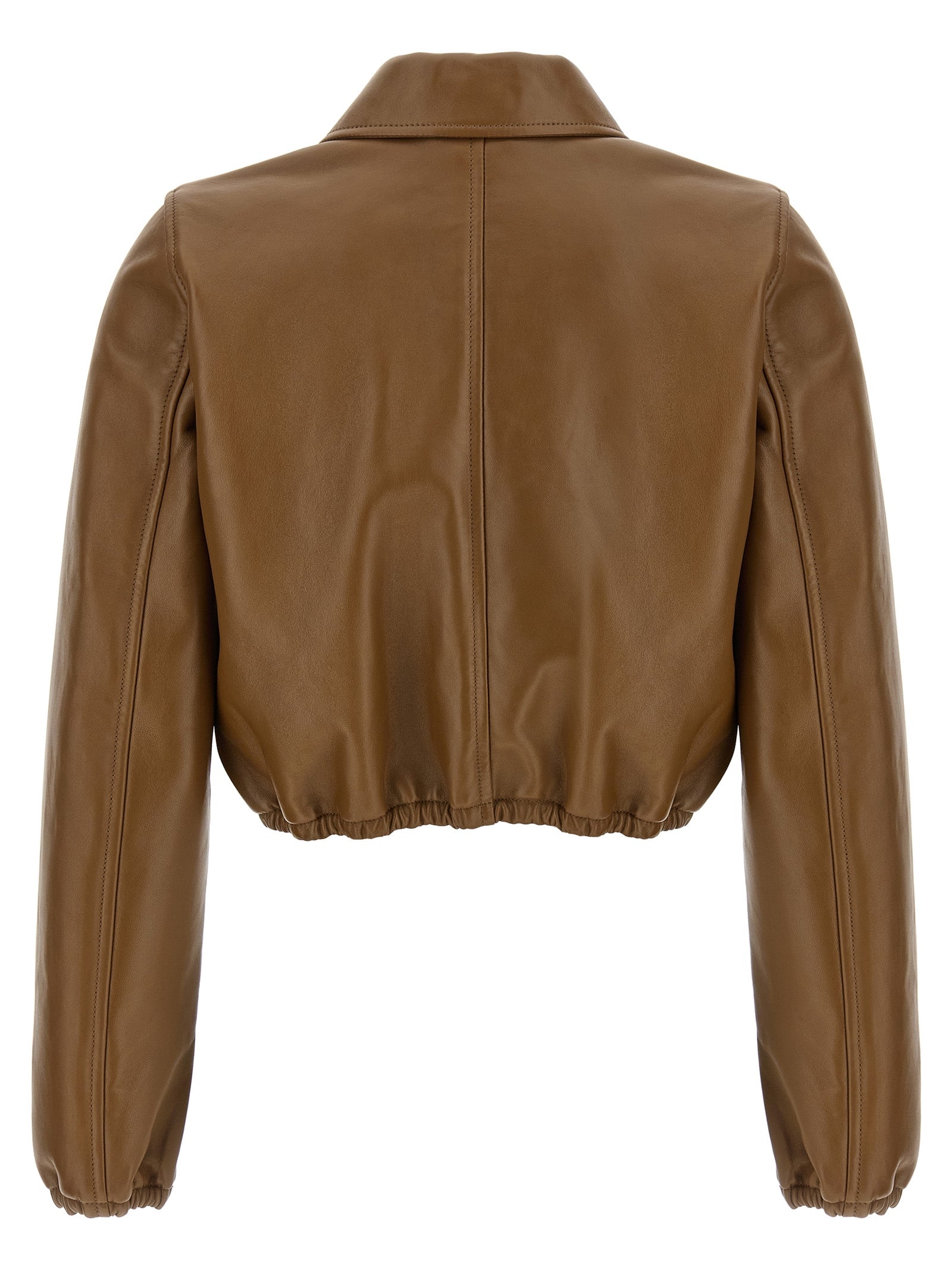 Beige Lamb Leather Leather Jacket