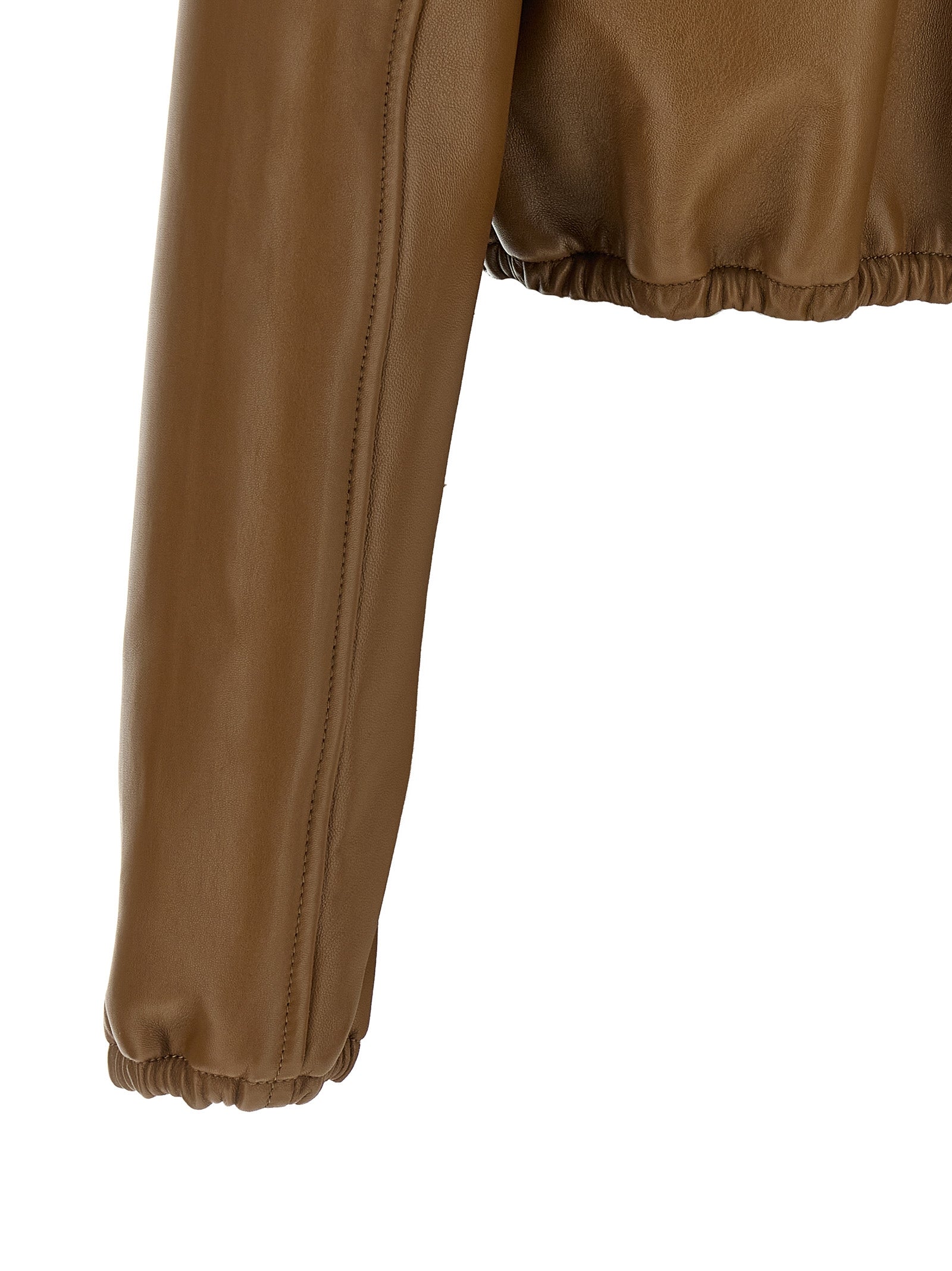 Beige Lamb Leather Leather Jacket