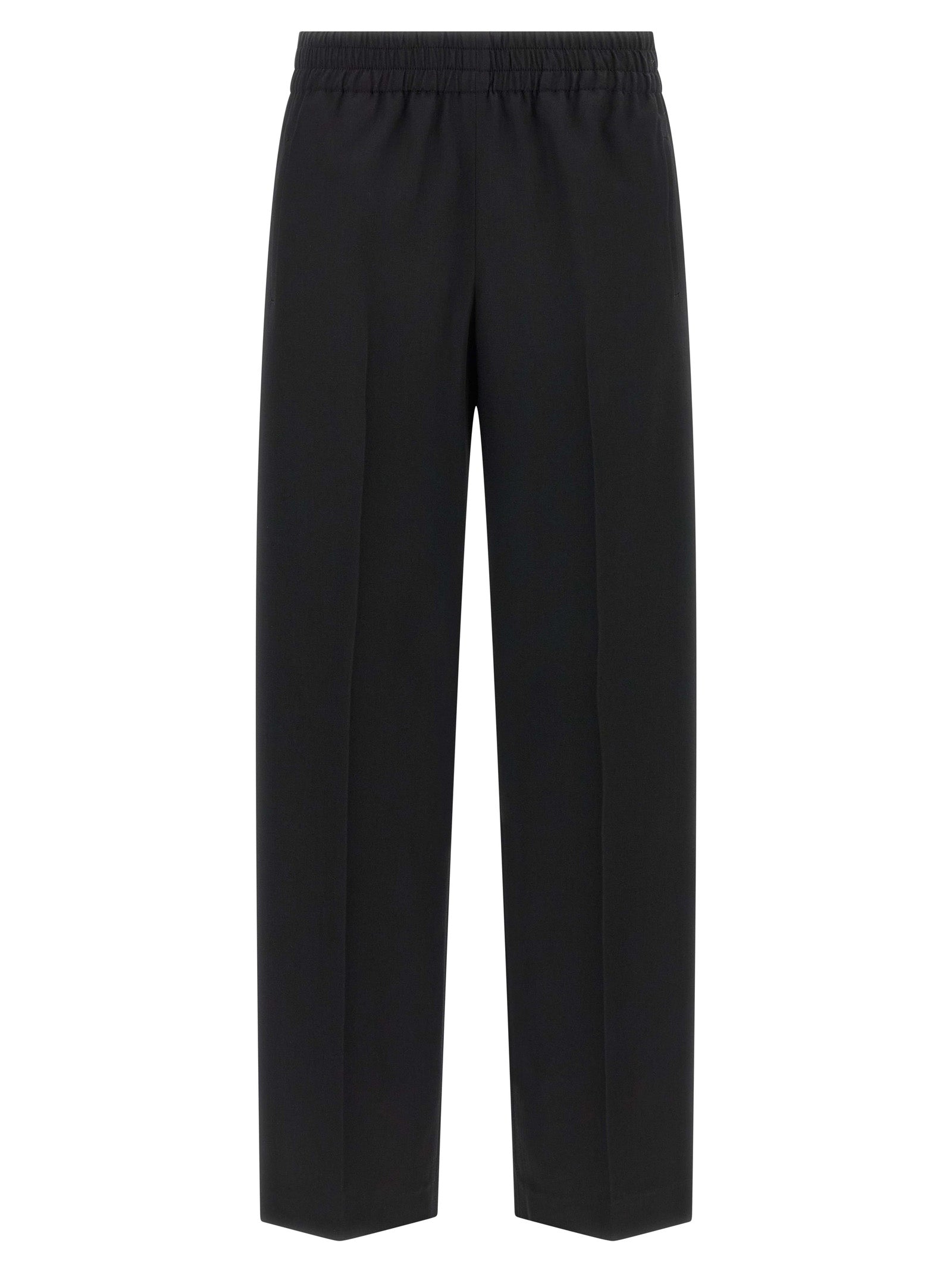Black Virgin Wool Casual Pants