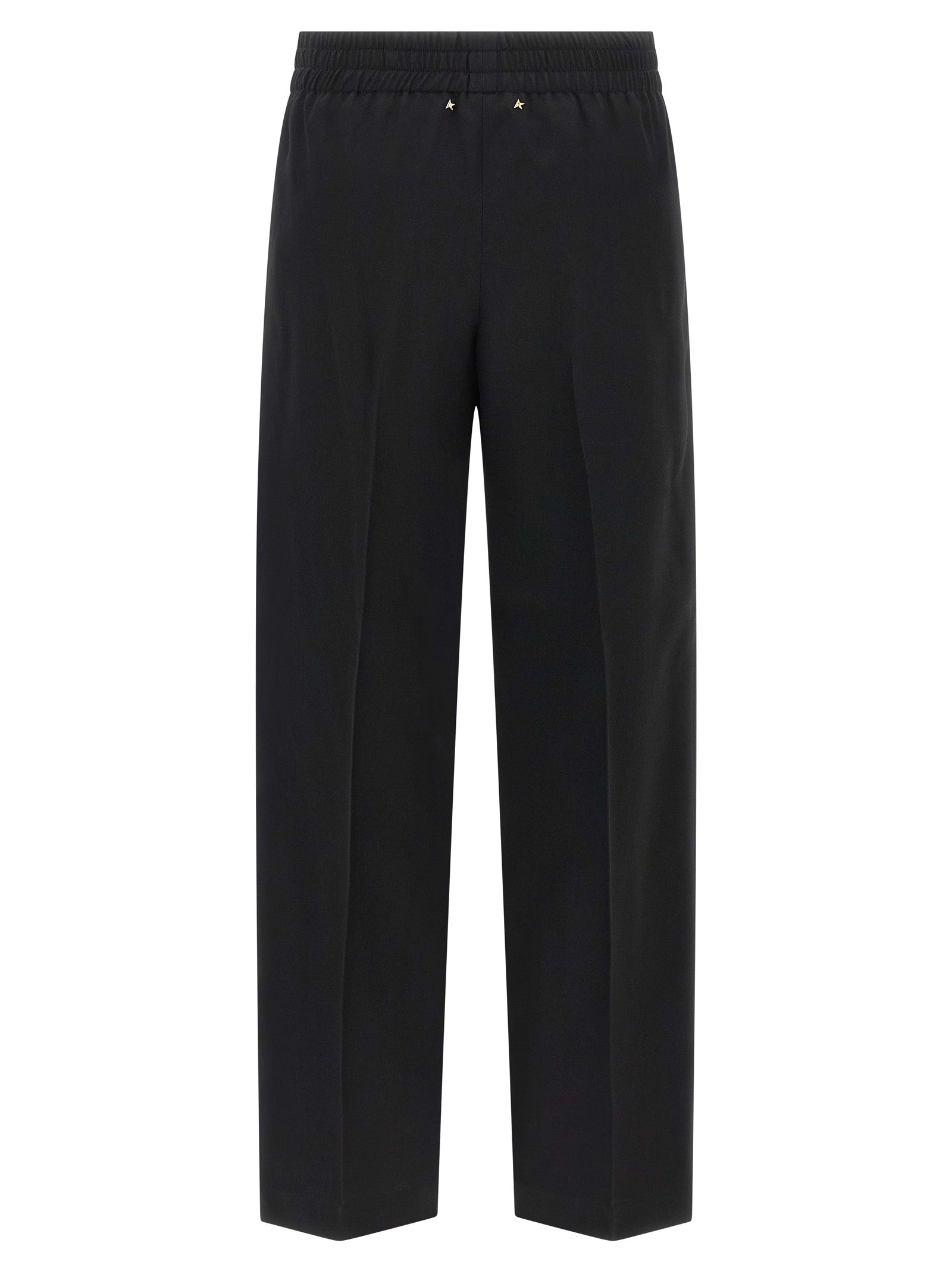 Black Virgin Wool Casual Pants