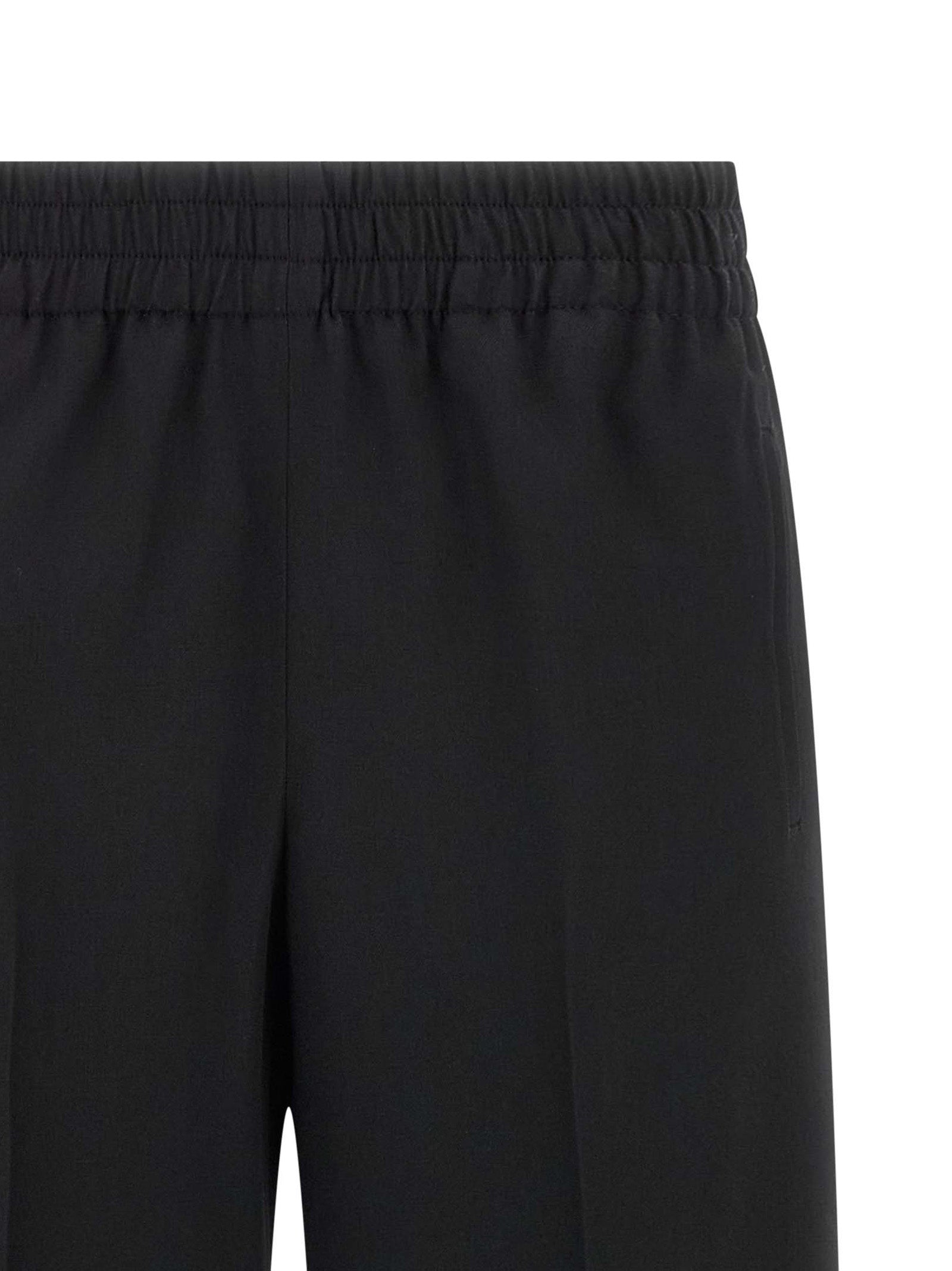 Black Virgin Wool Casual Pants