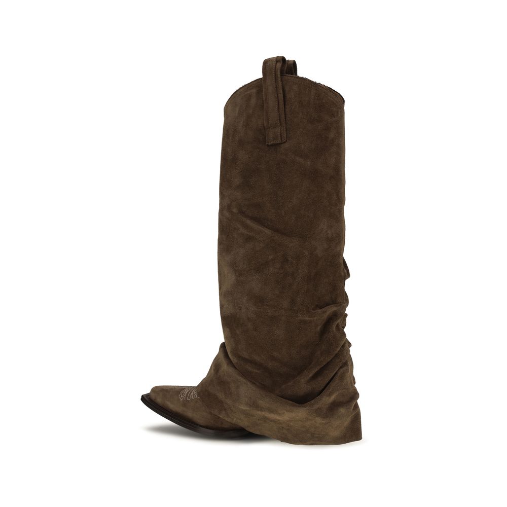 Brown Calf Leather Bos Taurus Ankle Boots