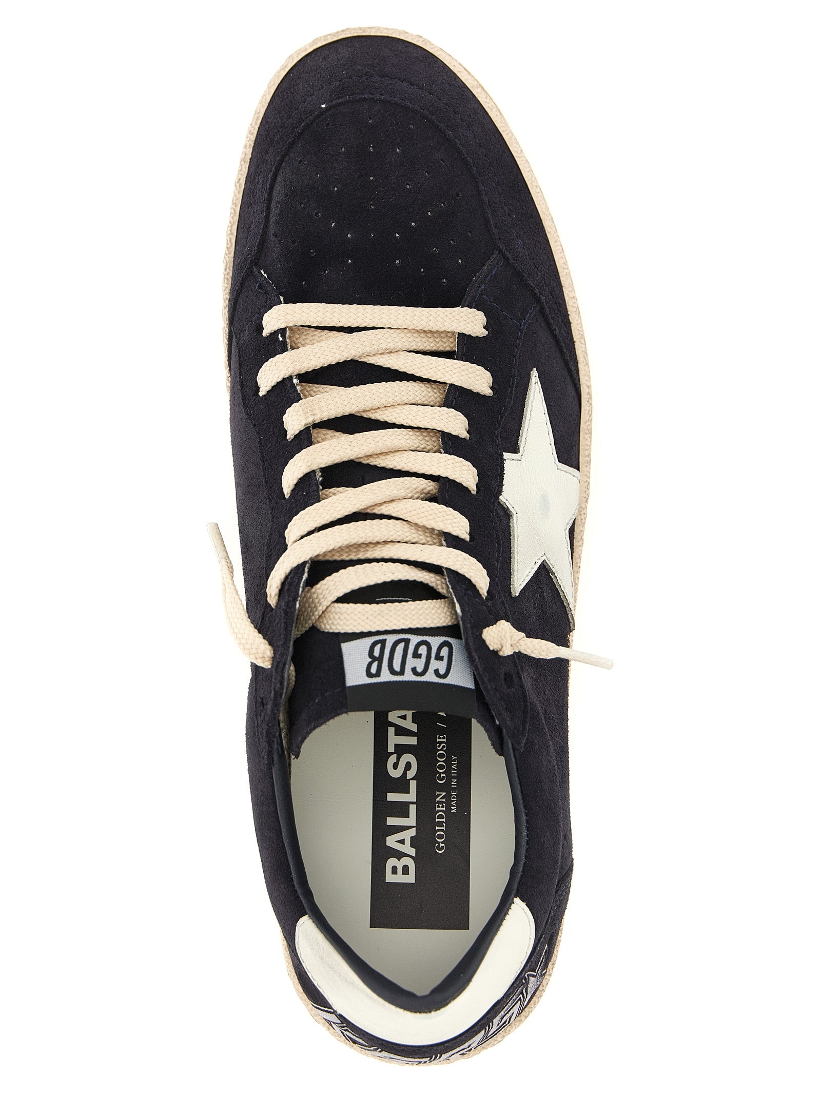 Blue Cowhide Low Top Sneakers