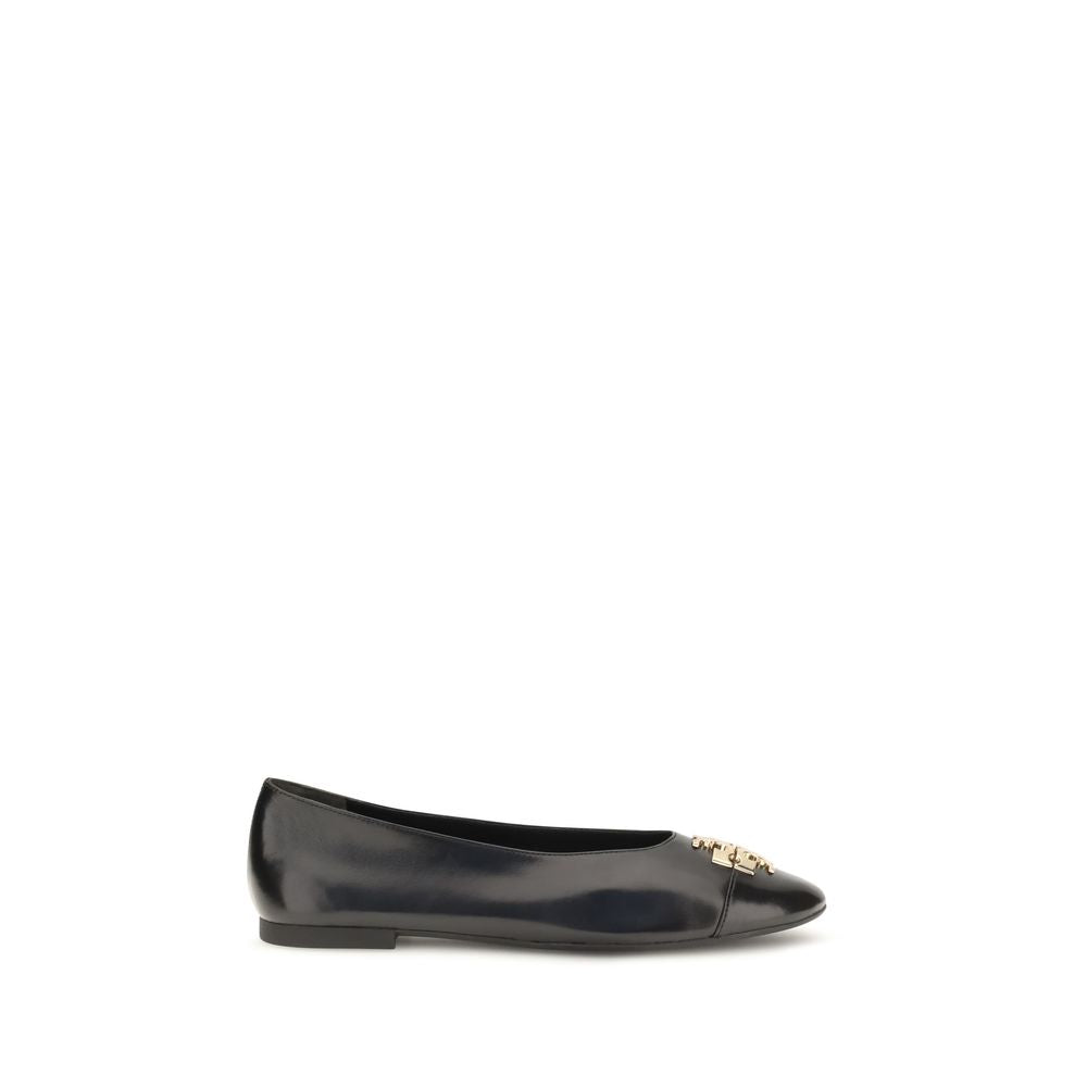 Black Goatskin Ballet Flats