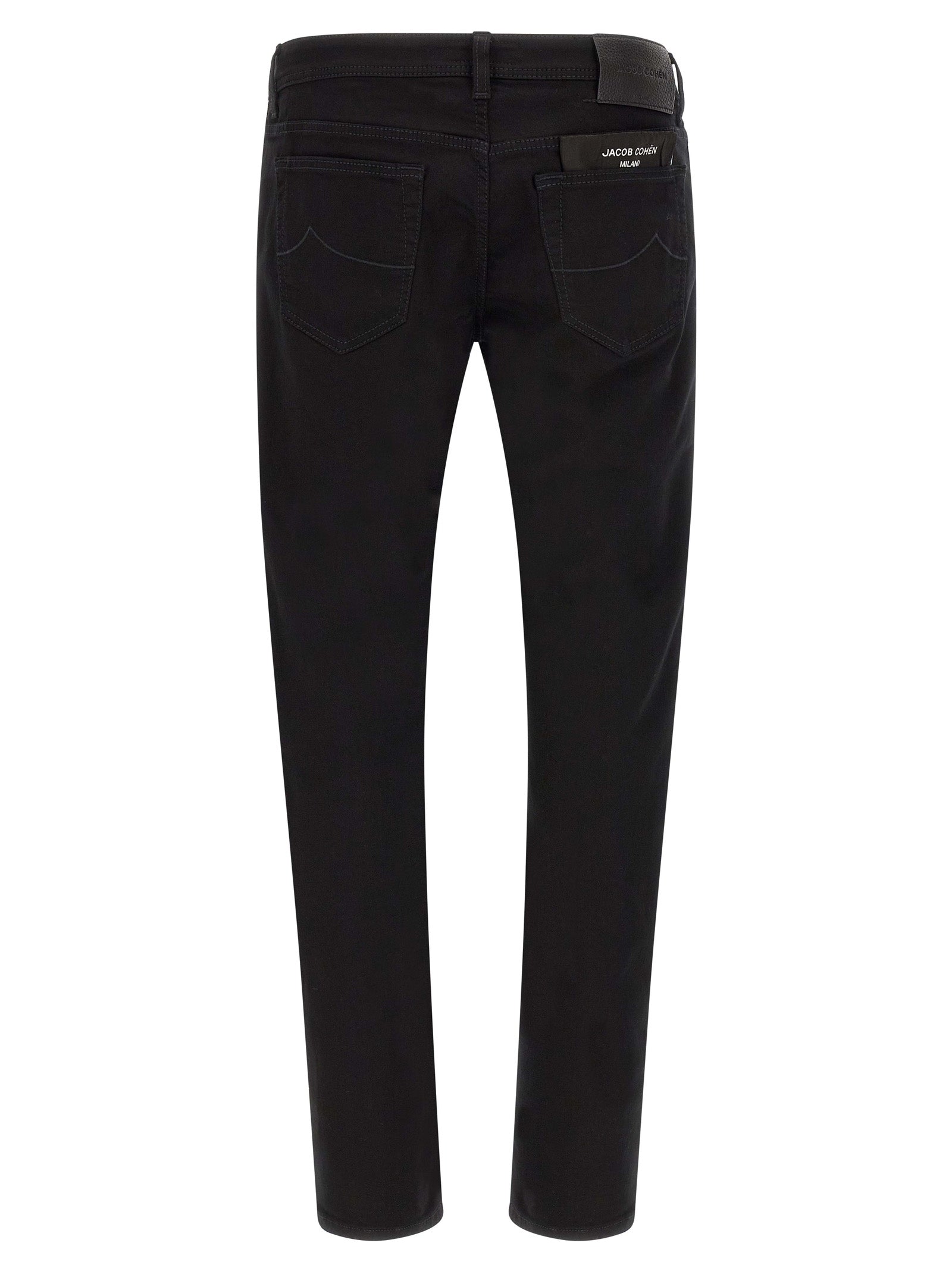 Black Cotton Straight-Leg Jeans