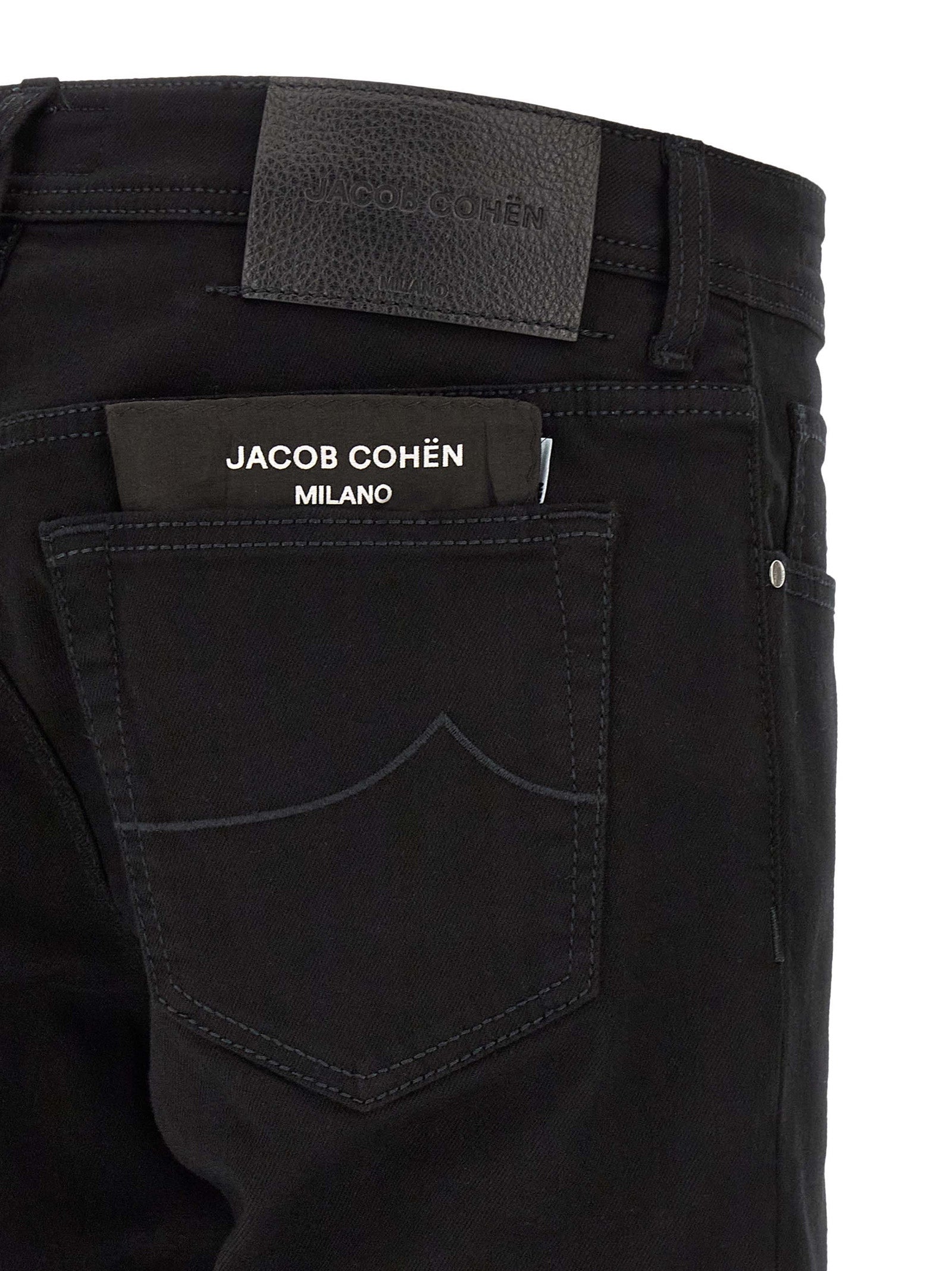 Black Cotton Straight-Leg Jeans