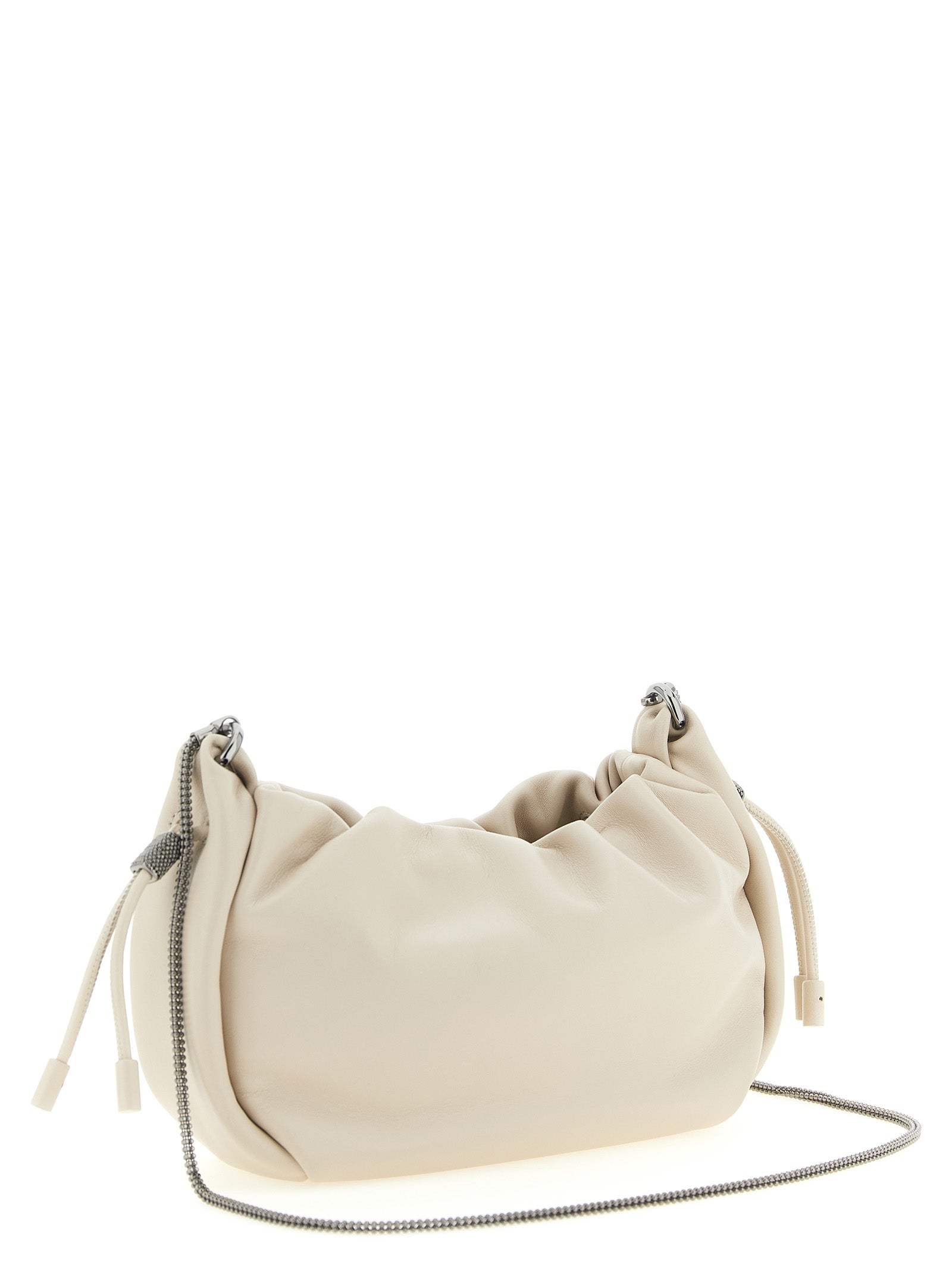 White Lamb Leather Crossbody Bag