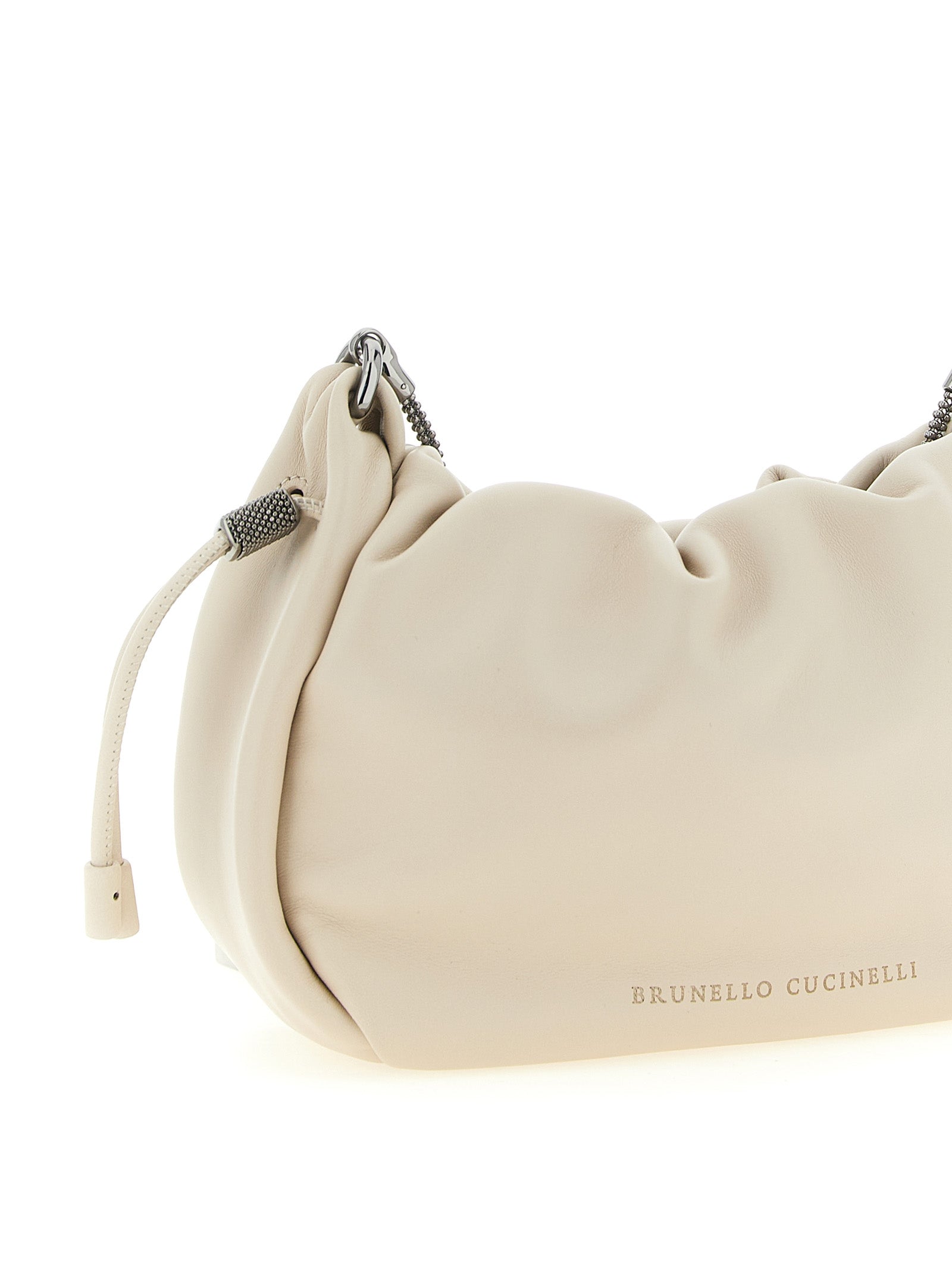 White Lamb Leather Crossbody Bag