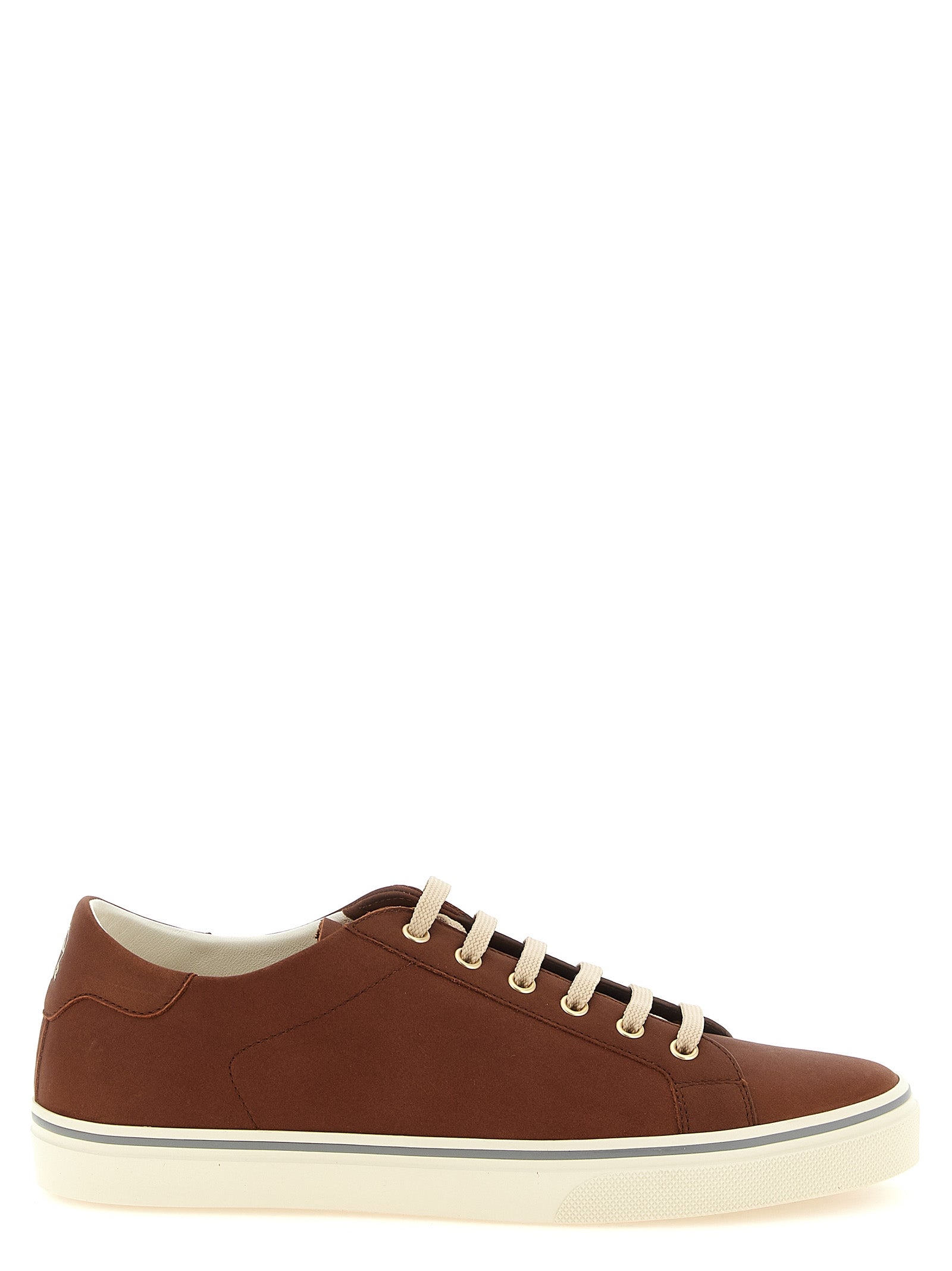 Brown Calfskin Low Top Sneakers
