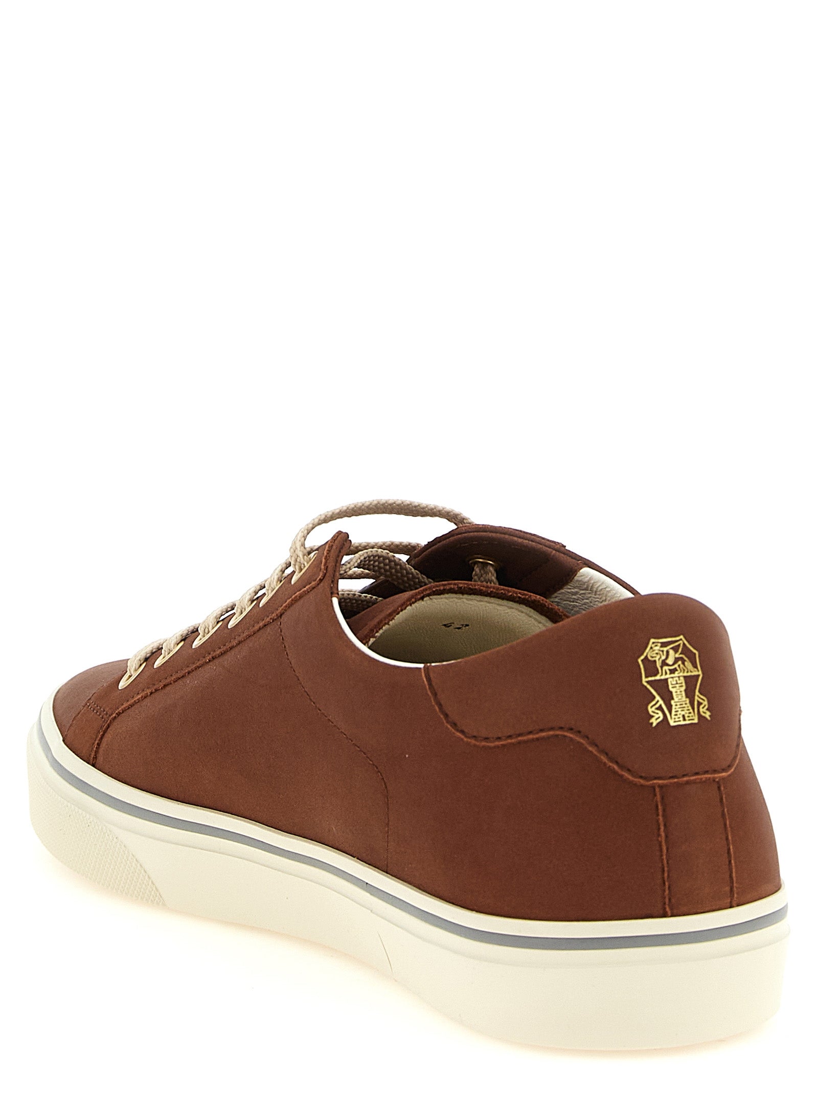 Brown Calfskin Low Top Sneakers