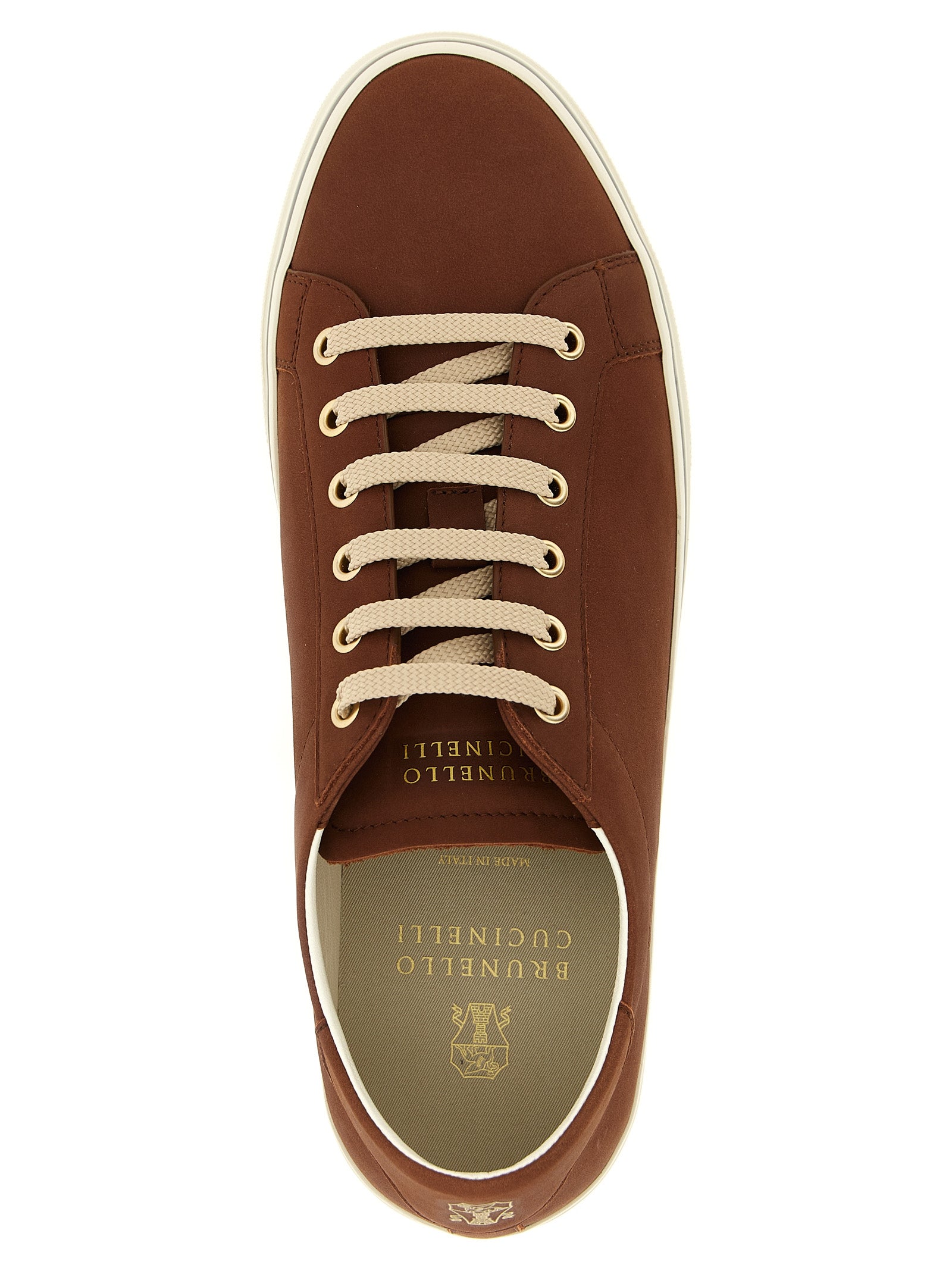 Brown Calfskin Low Top Sneakers