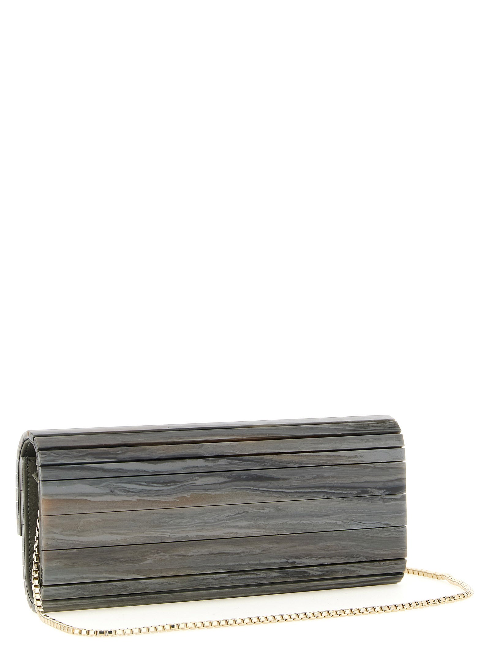 Gray Polyester Clutch Bag