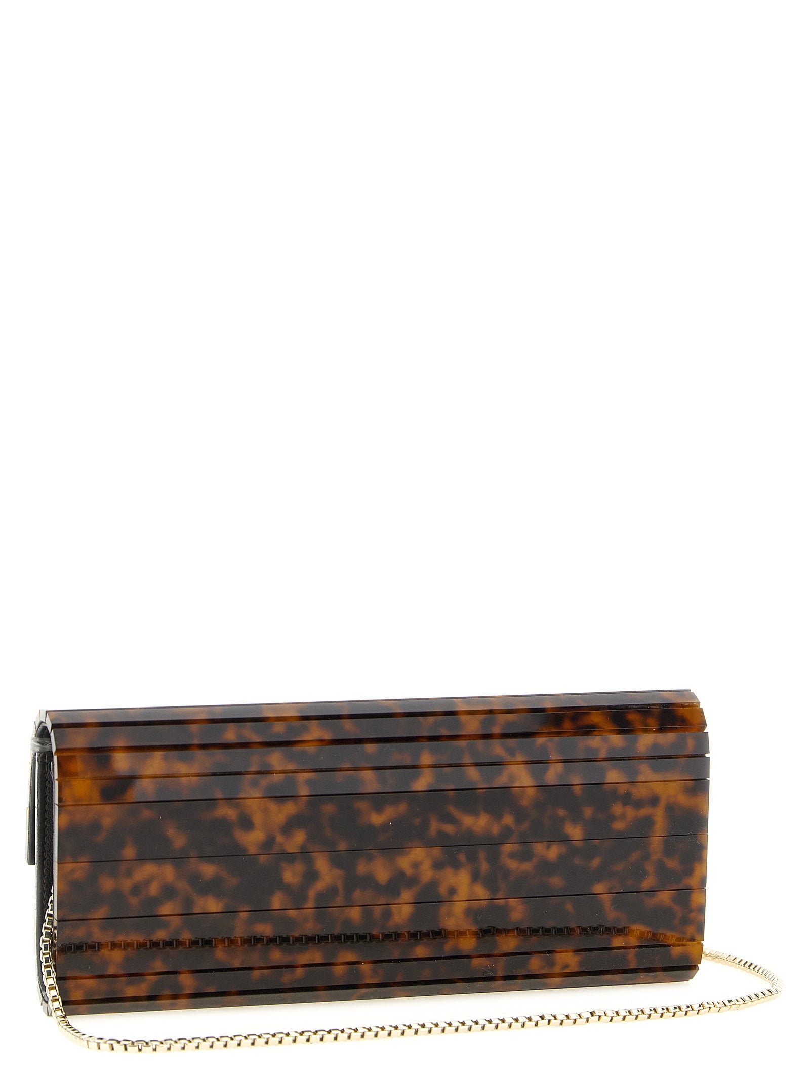 Beige Polyester Clutch Bag