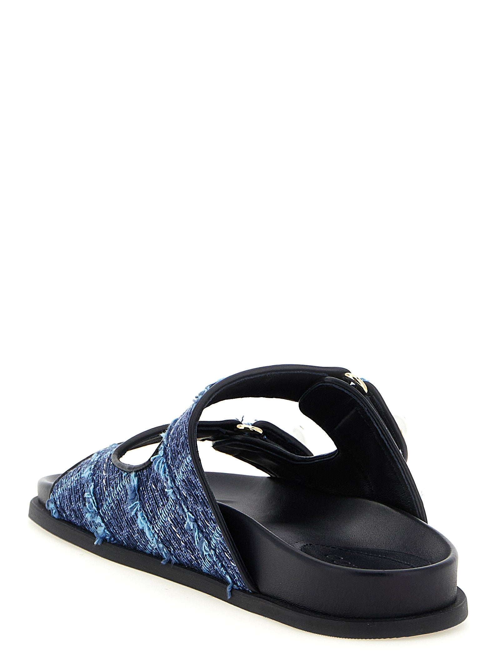 Blue Tencel Slides
