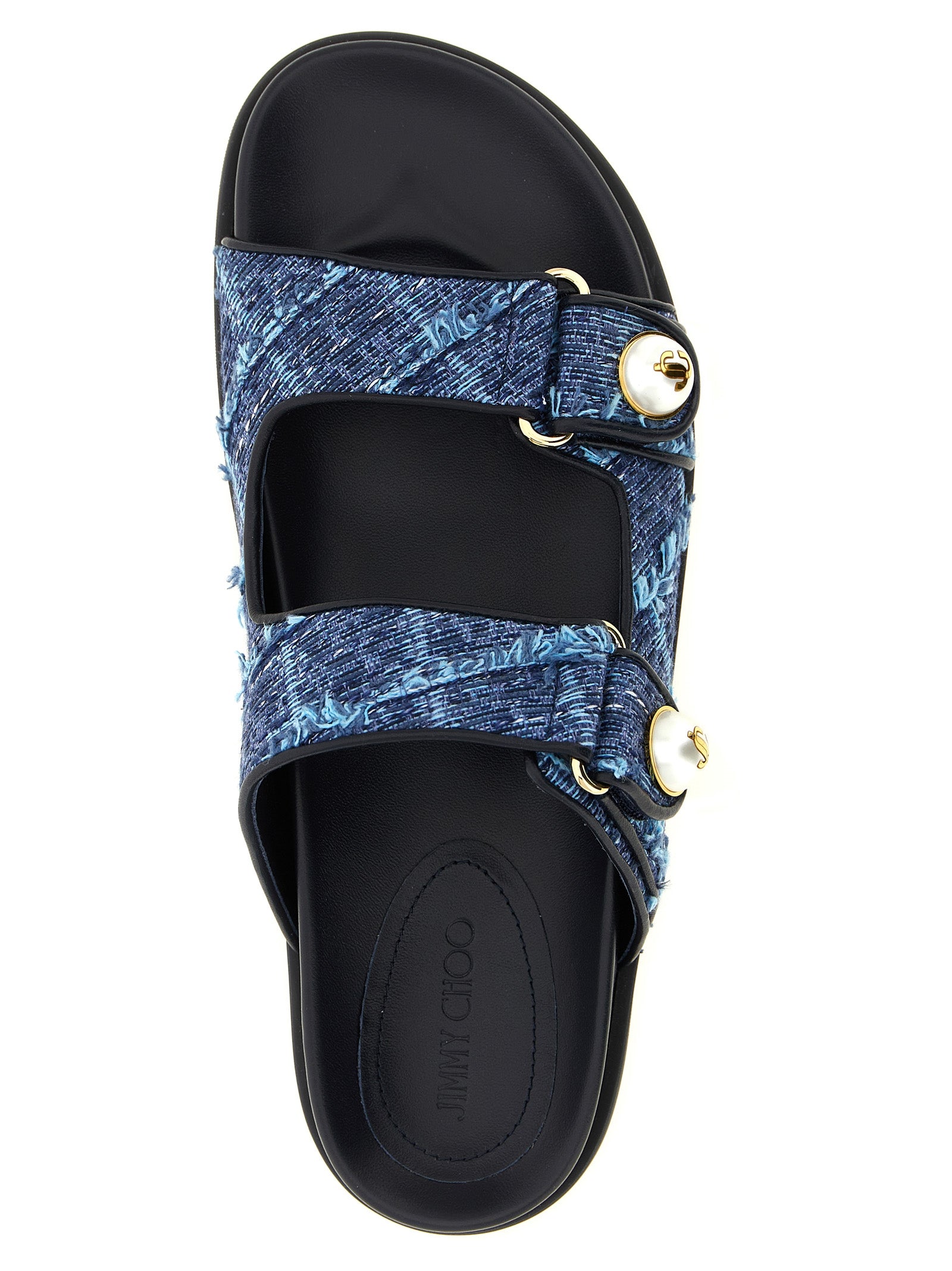 Blue Tencel Slides