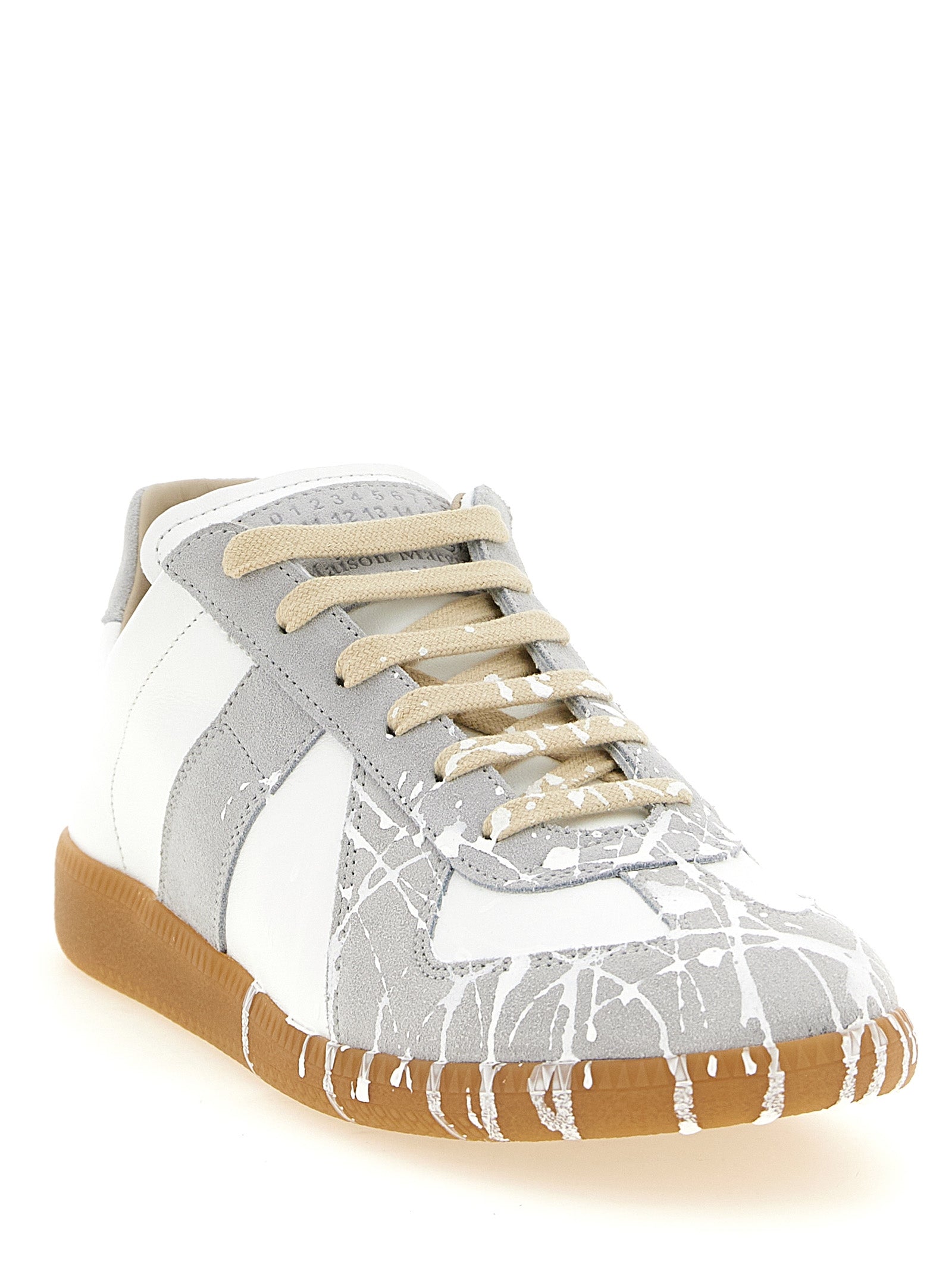 Gray Calfskin Low Top Sneakers