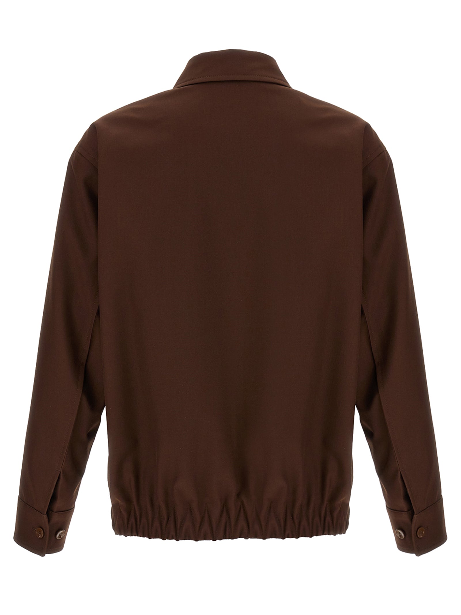 Brown Wool Full-Length Jacket