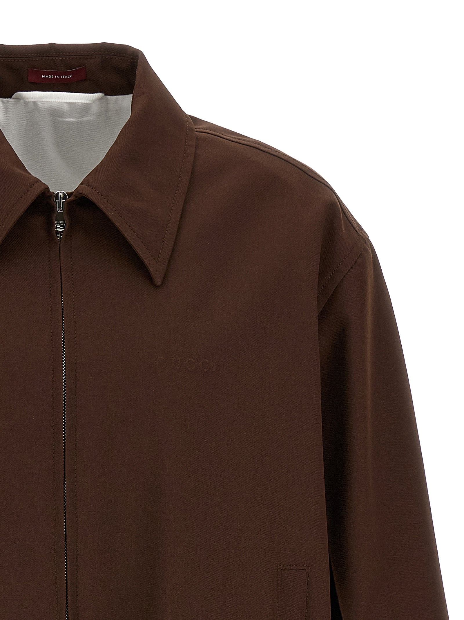 Brown Wool Full-Length Jacket