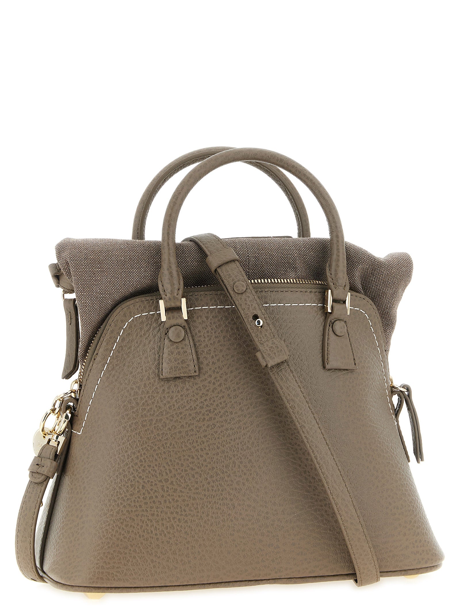 Gray Calfskin Shoulder Bag