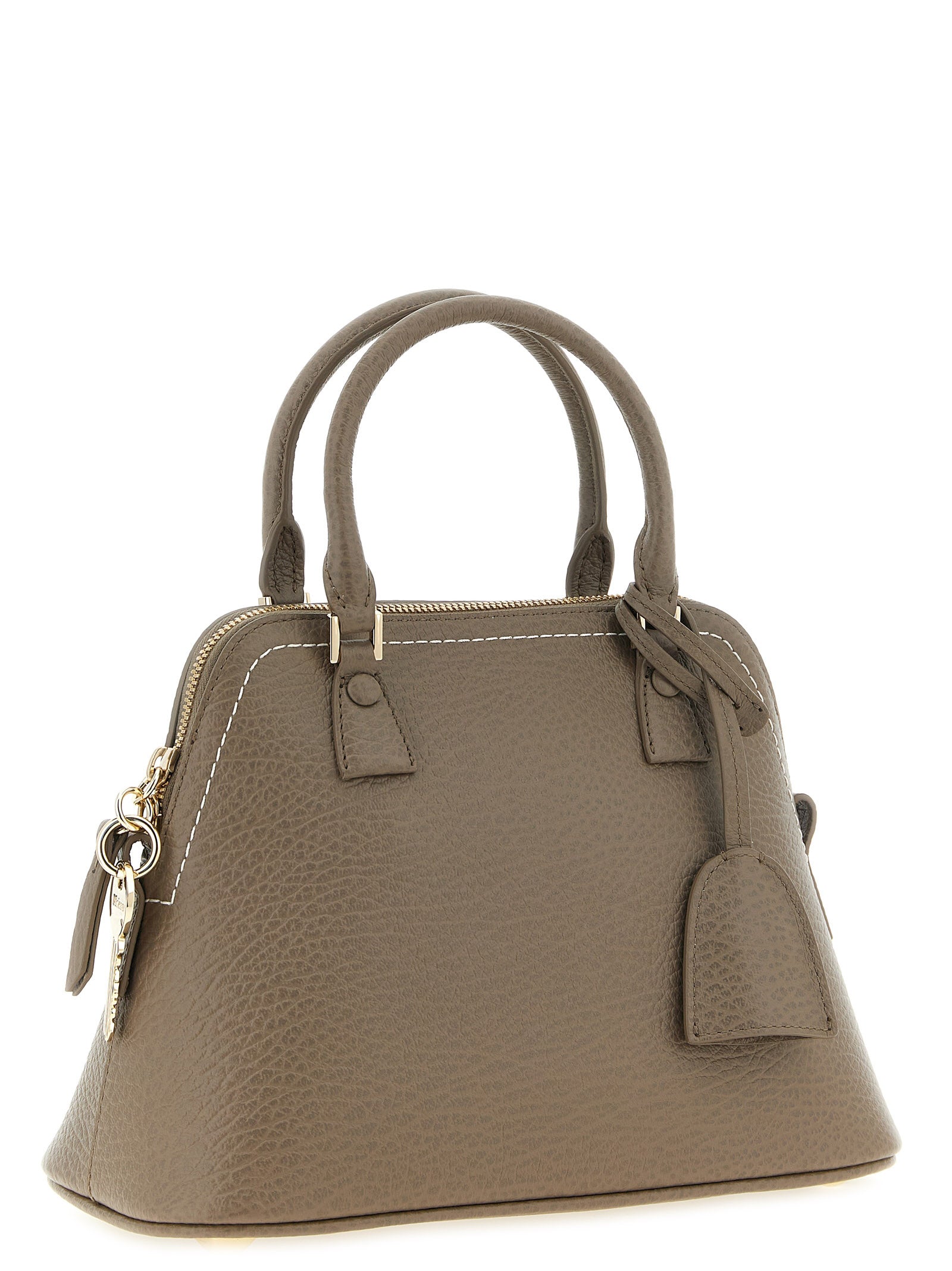 Gray Calfskin Shoulder Bag