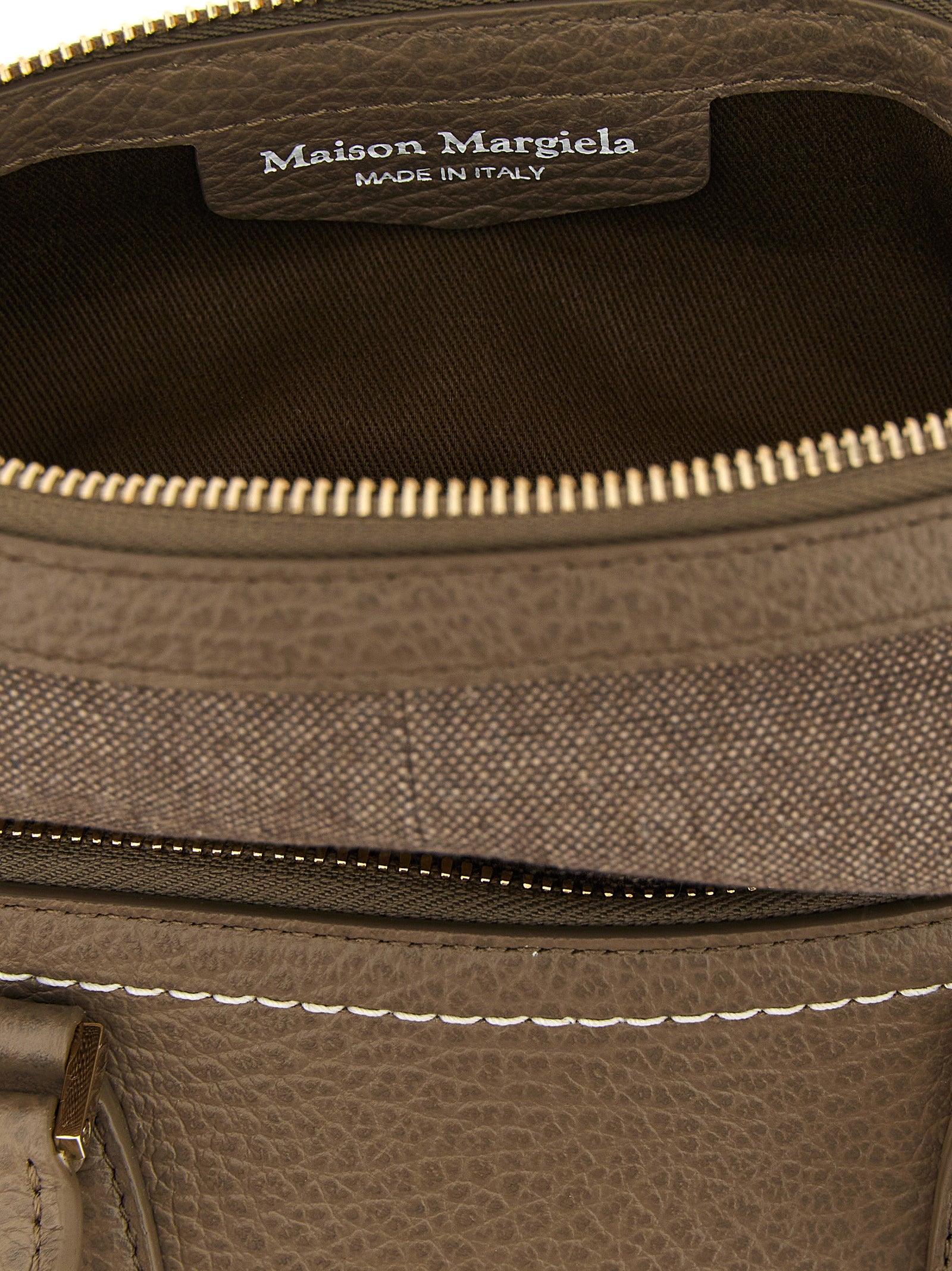 Gray Calfskin Shoulder Bag