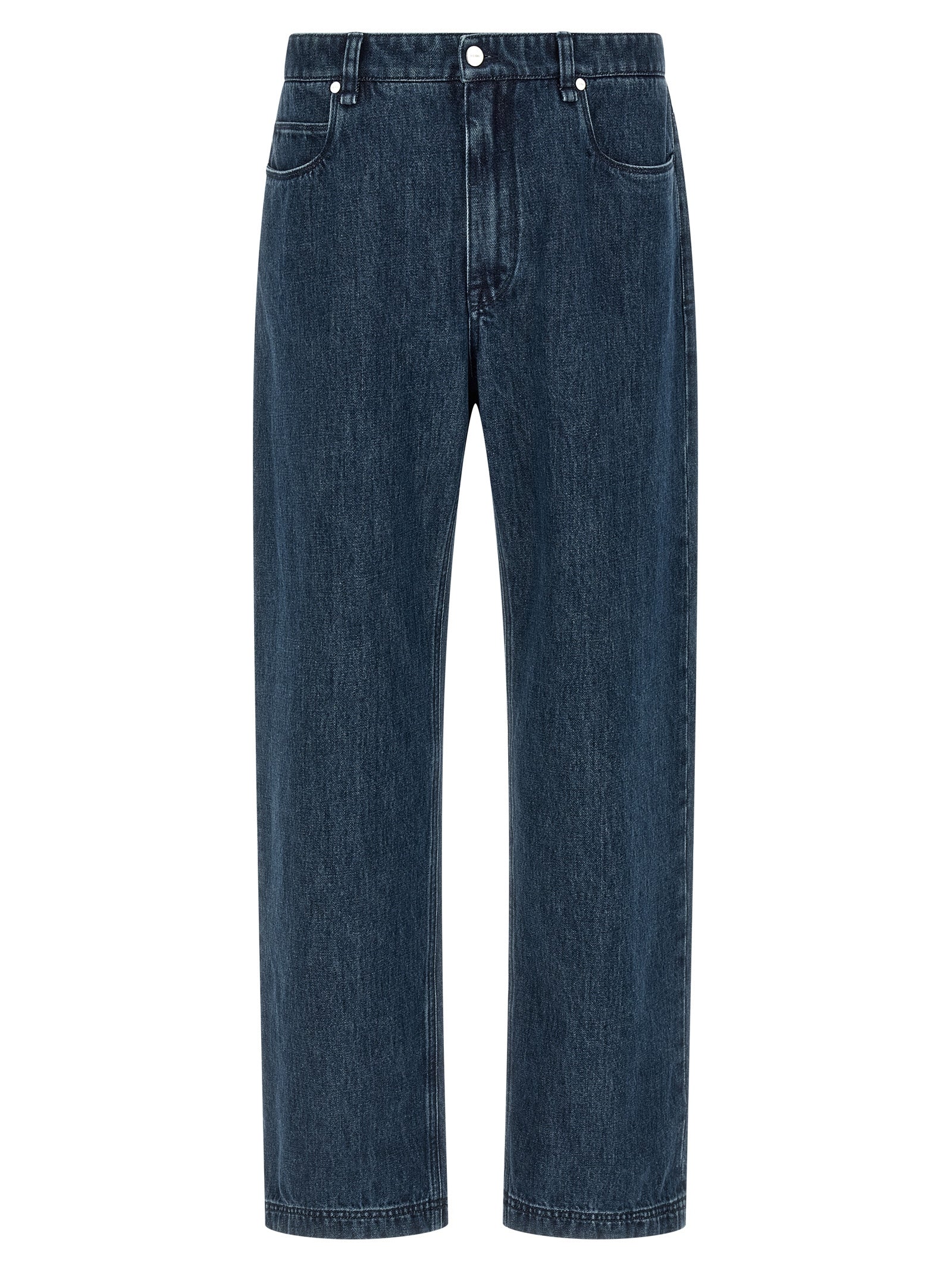 Blue Cotton Flared Jeans