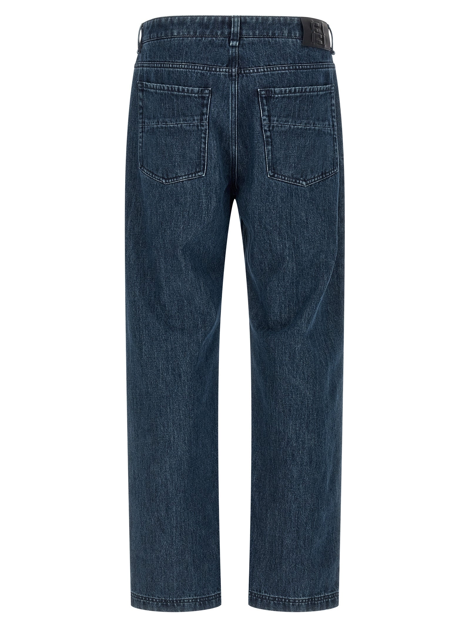 Blue Cotton Flared Jeans