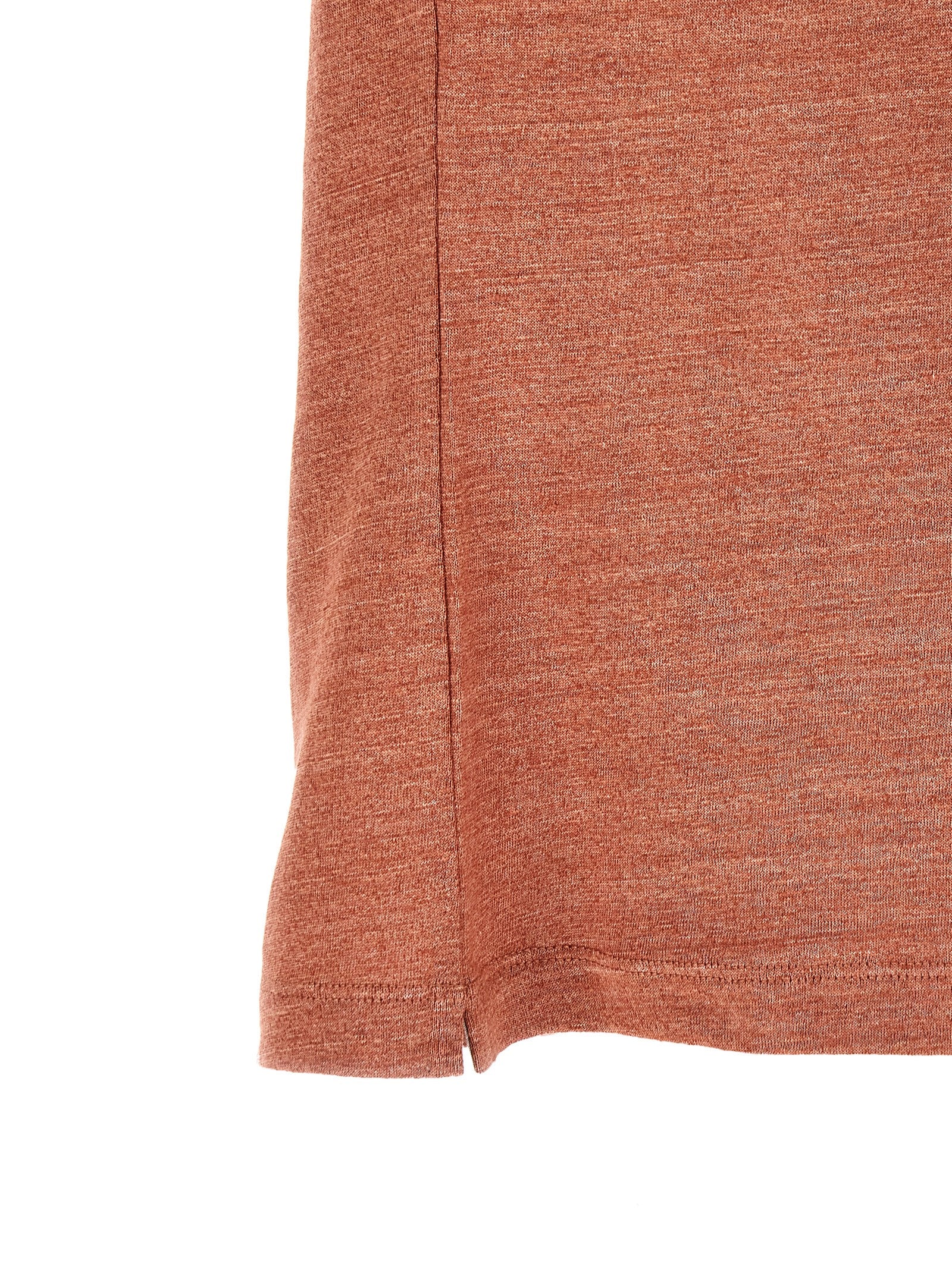 Orange Linen Polo Shirt