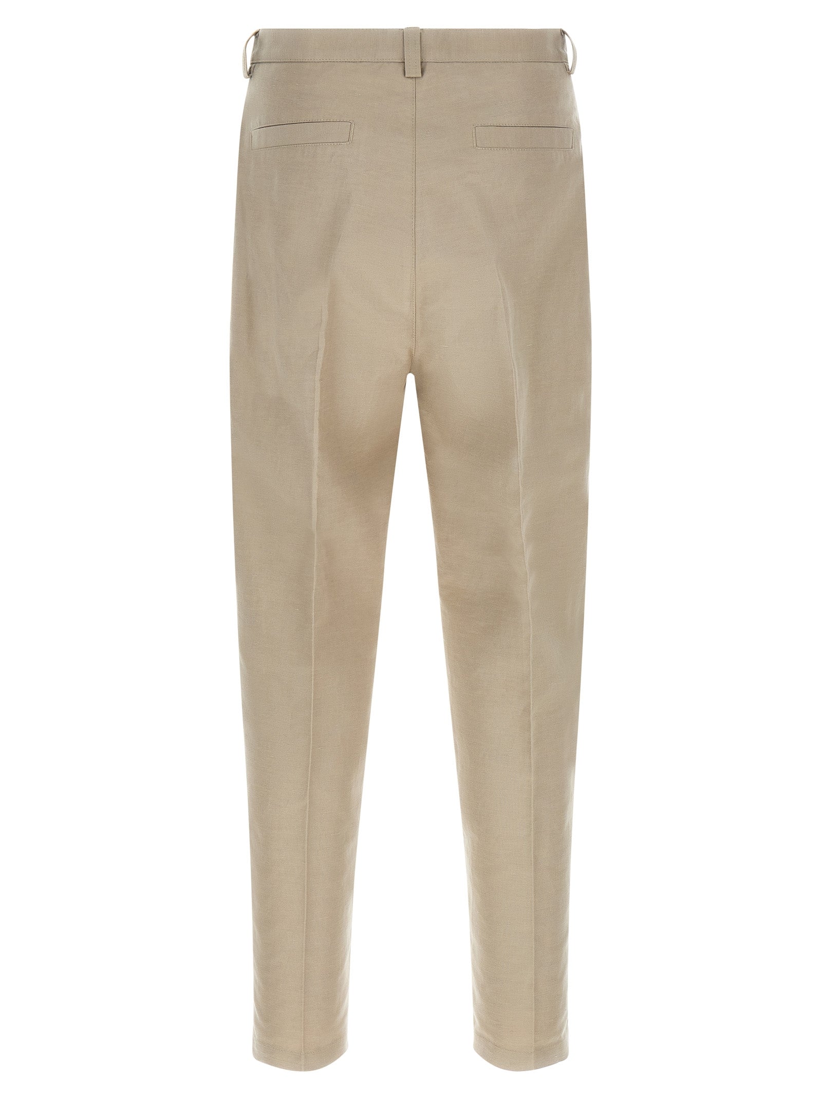 Brown Cotton Casual Pants