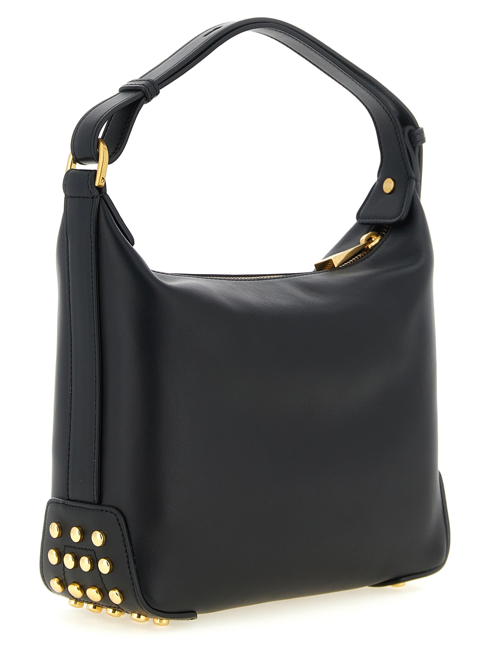 Black Calfskin Shoulder Bag