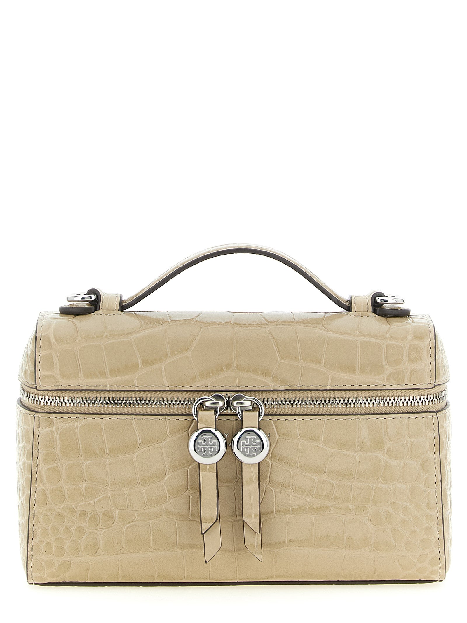 Beige Cowhide Shoulder Bag