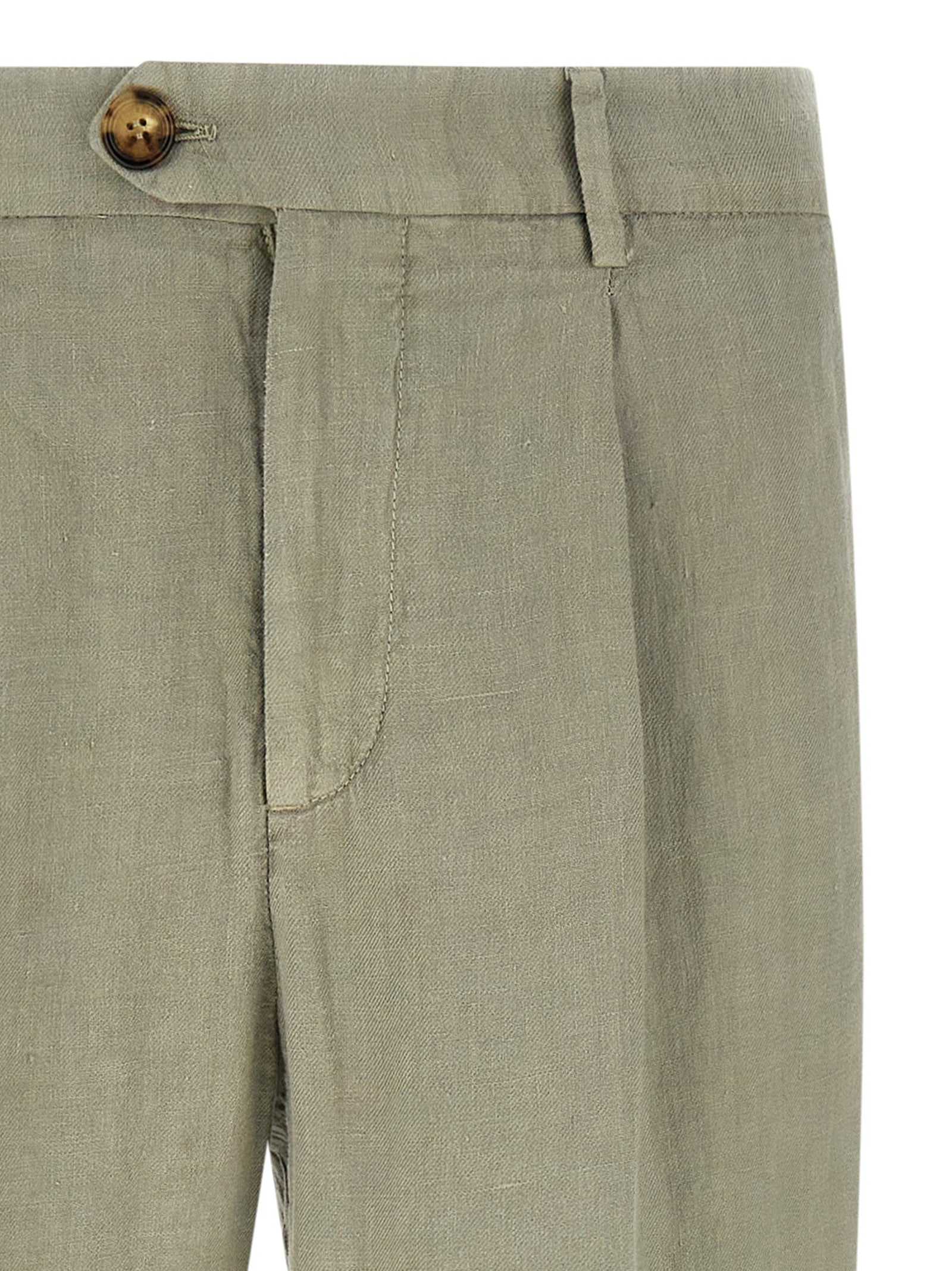 Bicolor Linen Casual Pants