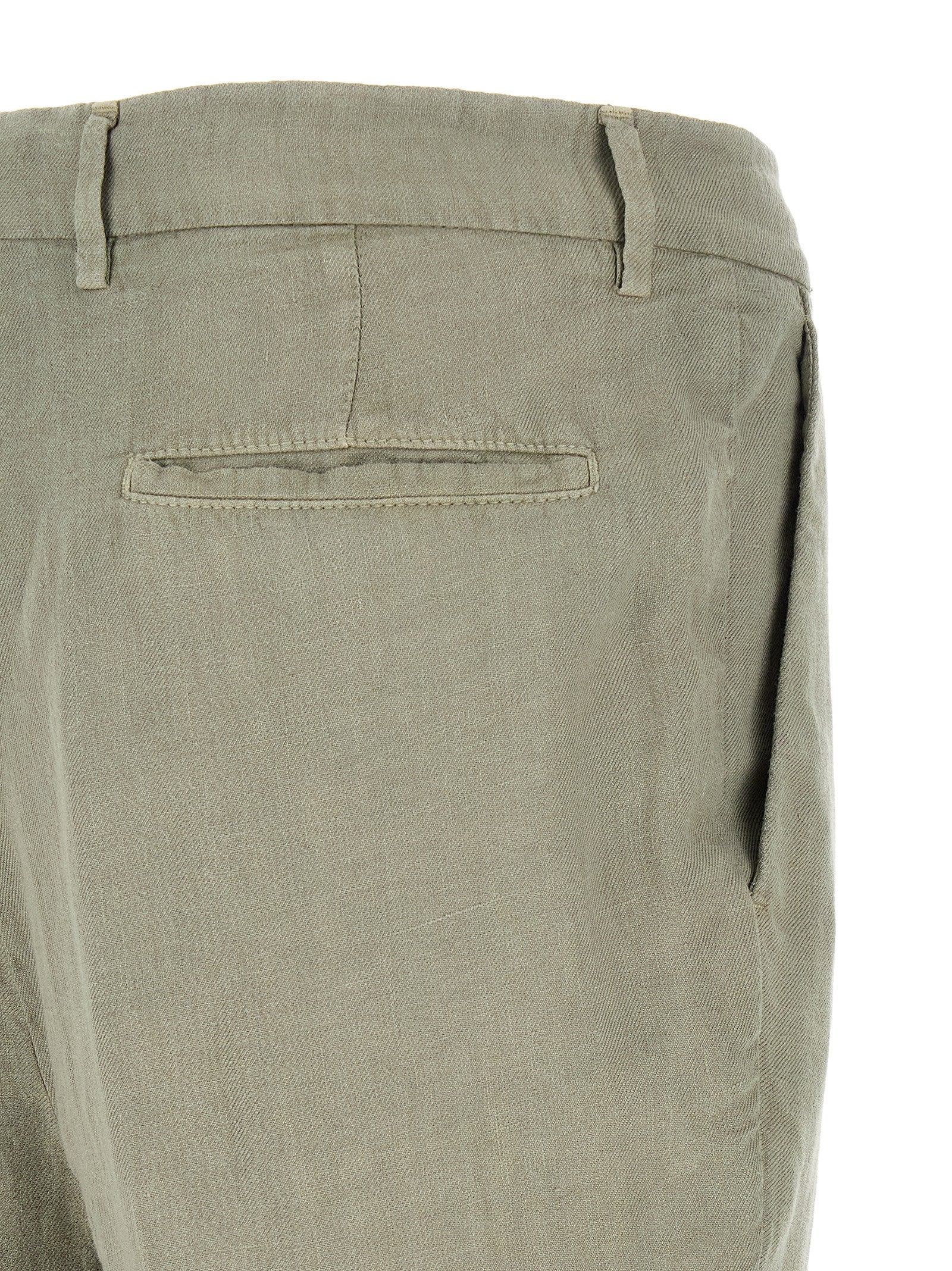 Bicolor Linen Casual Pants