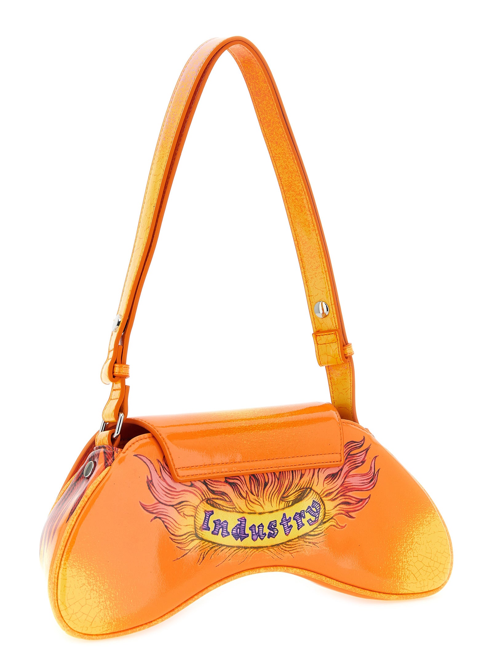 Orange Polyethylene Crossbody Bag