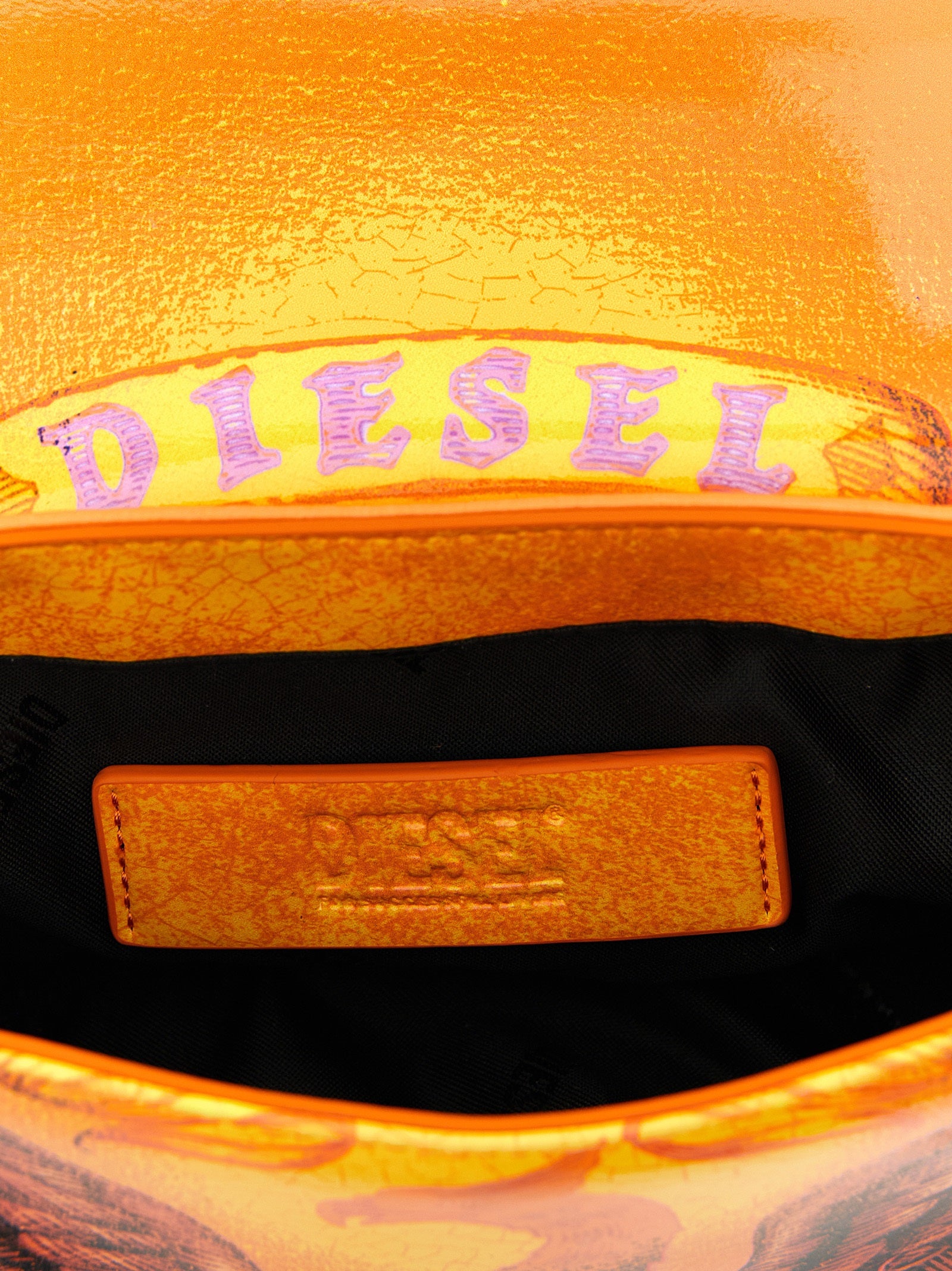 Orange Polyethylene Crossbody Bag