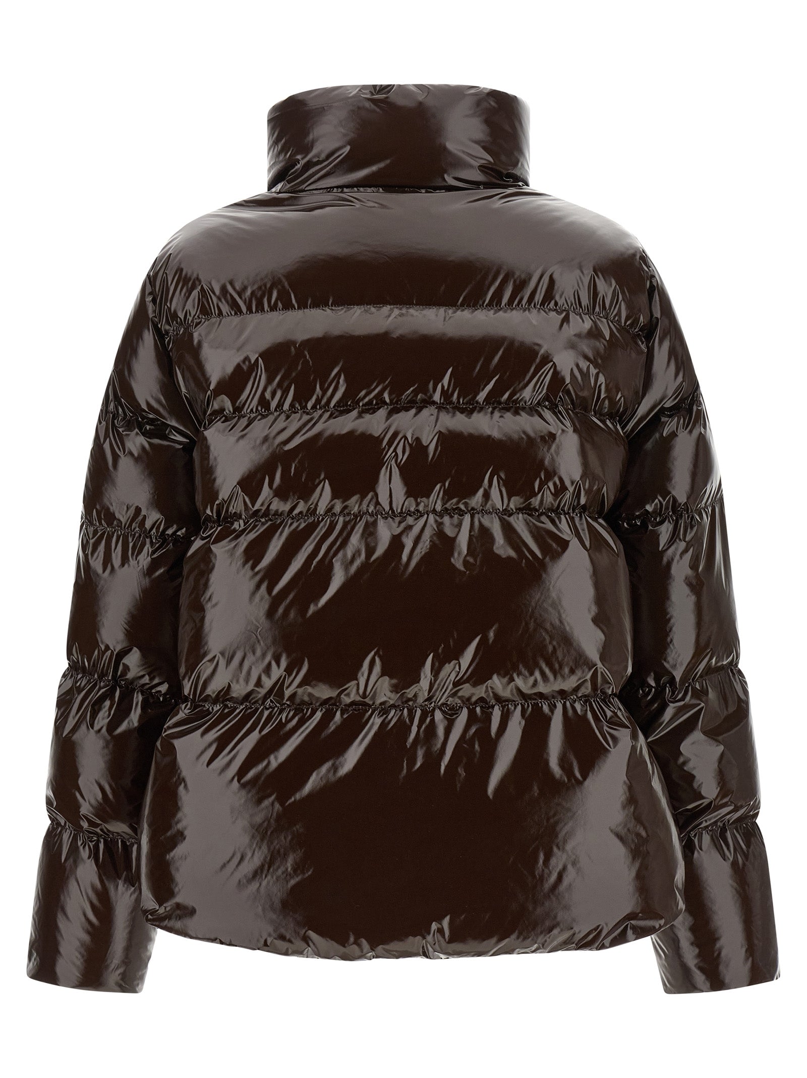 Brown Polyamide Full-Length Jacket