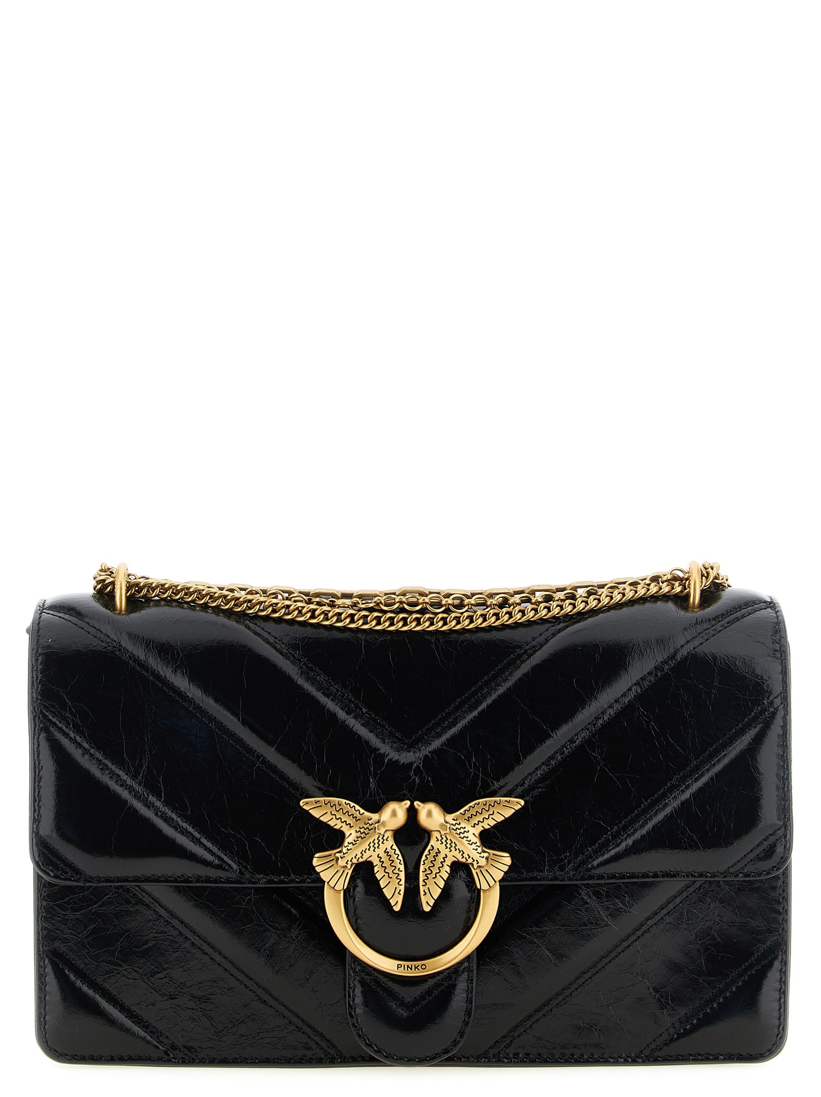 Black Calfskin Shoulder Bag