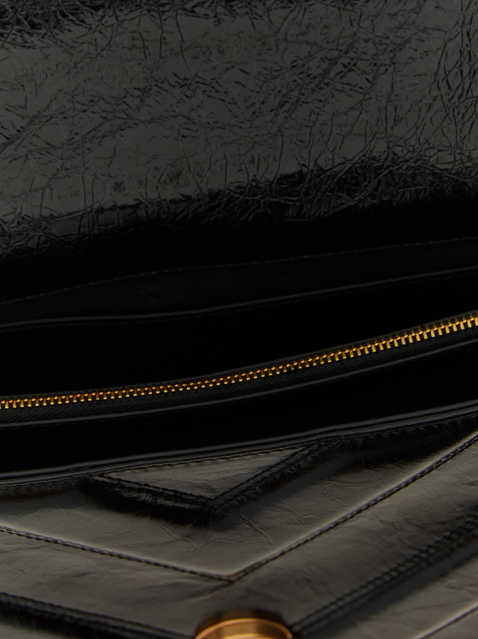 Black Calfskin Shoulder Bag