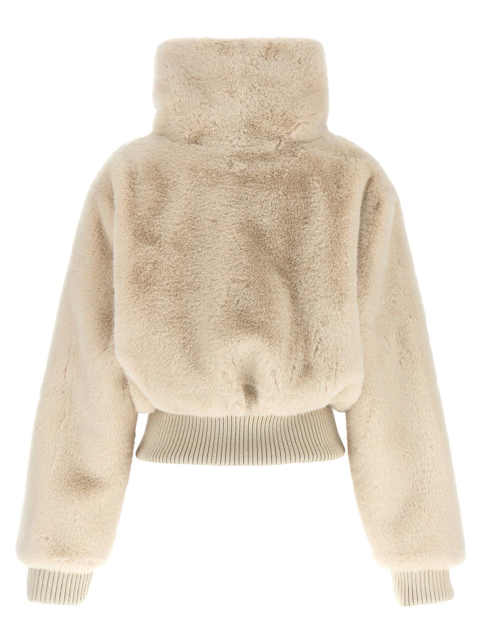Beige Polyester Full-Length Jacket