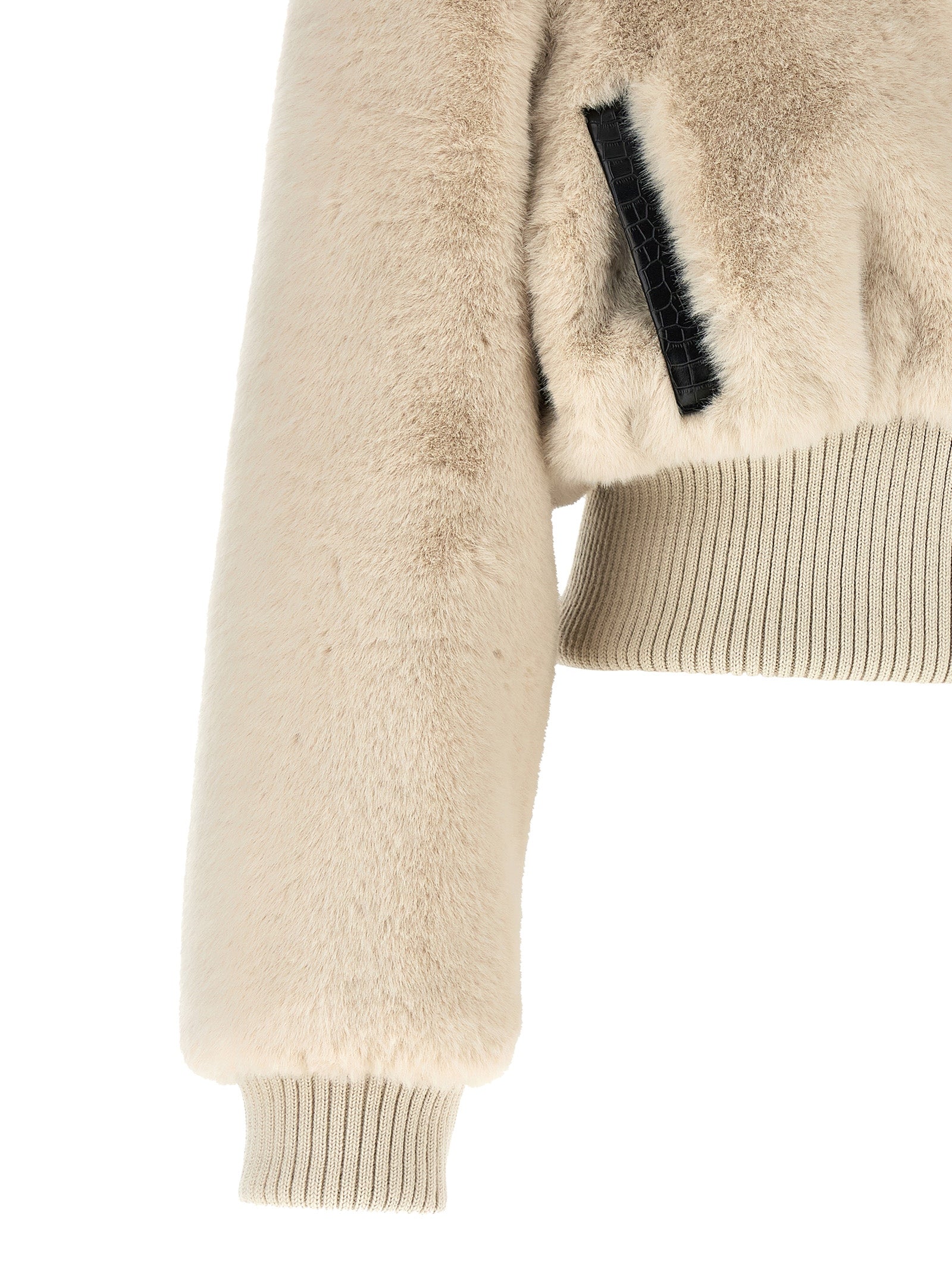 Beige Polyester Full-Length Jacket