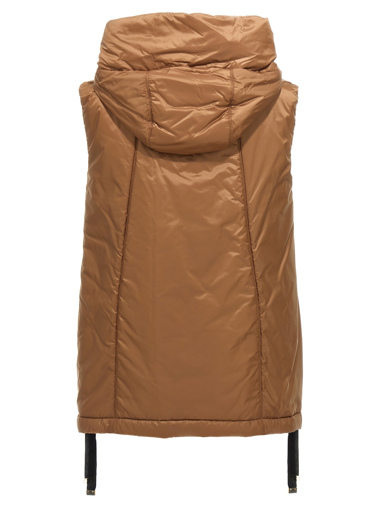 Brown Polyester Sleeveless Jacket