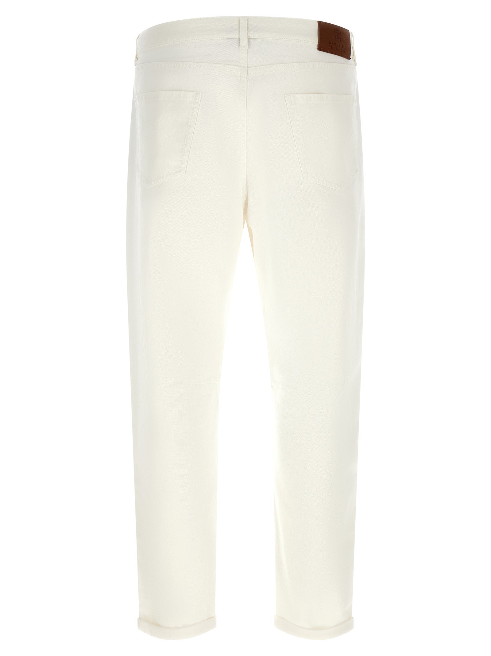 White Cotton Cropped Jeans