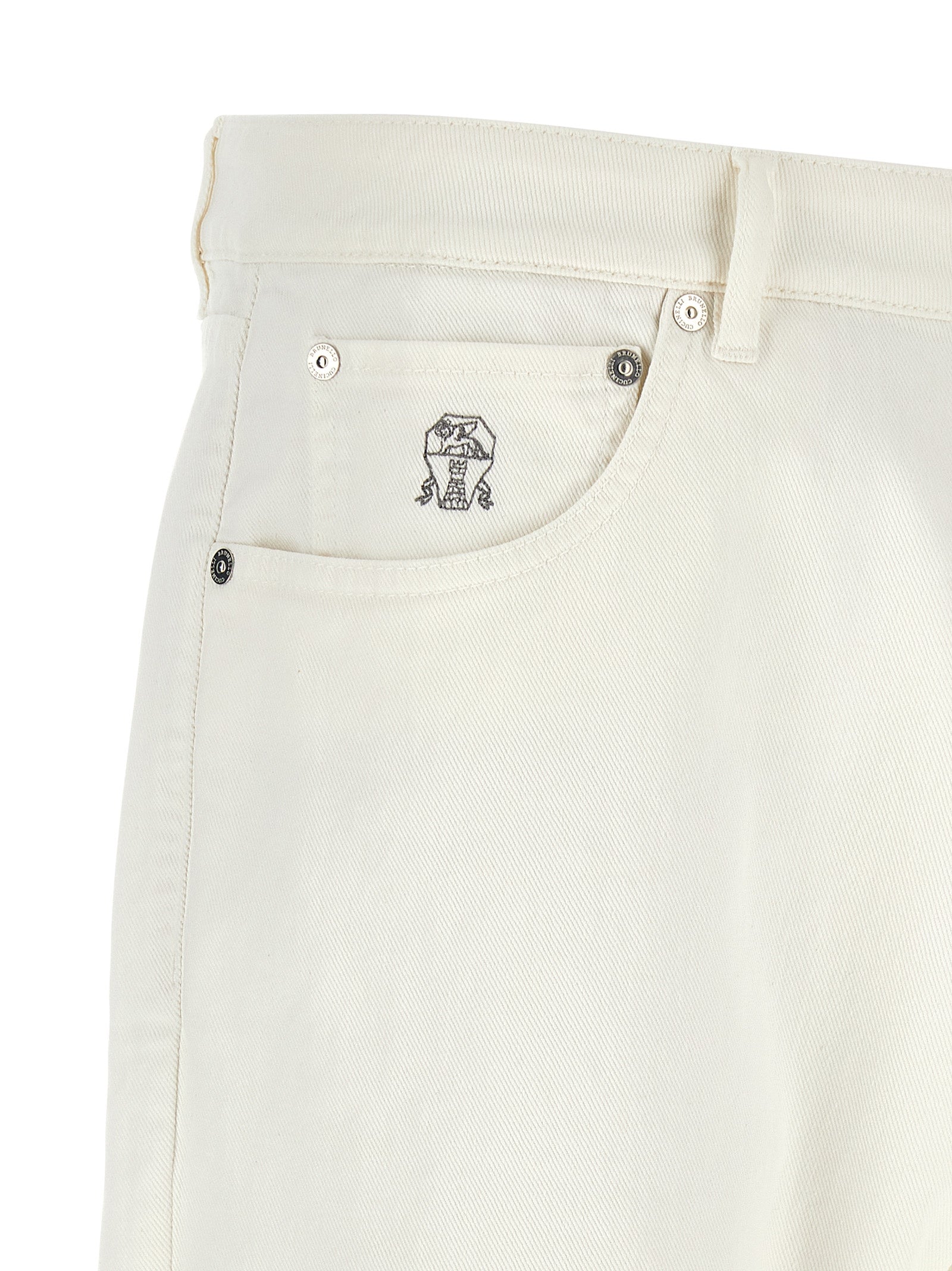 White Cotton Cropped Jeans