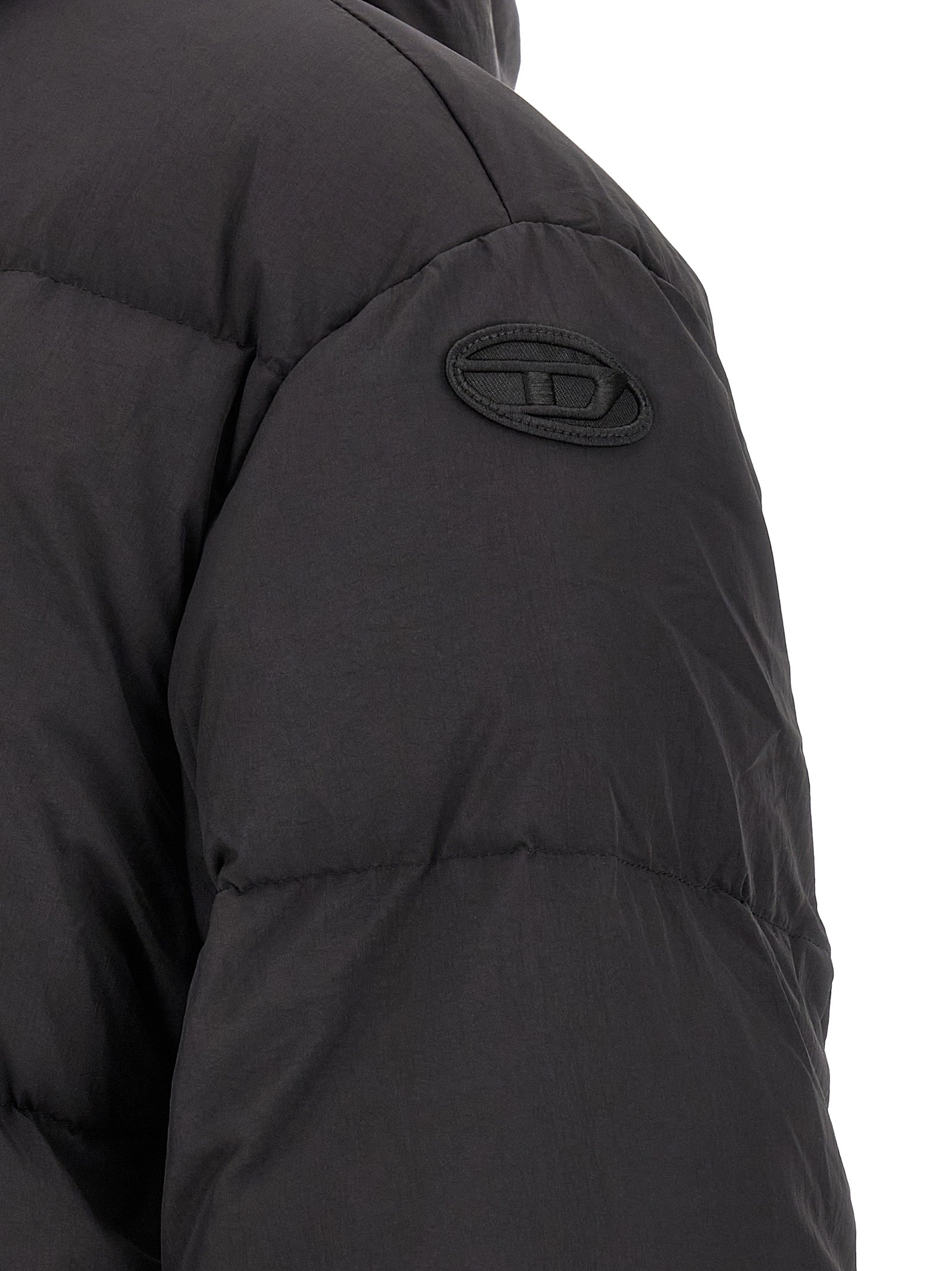 Black Polyamide Full-Length Jacket