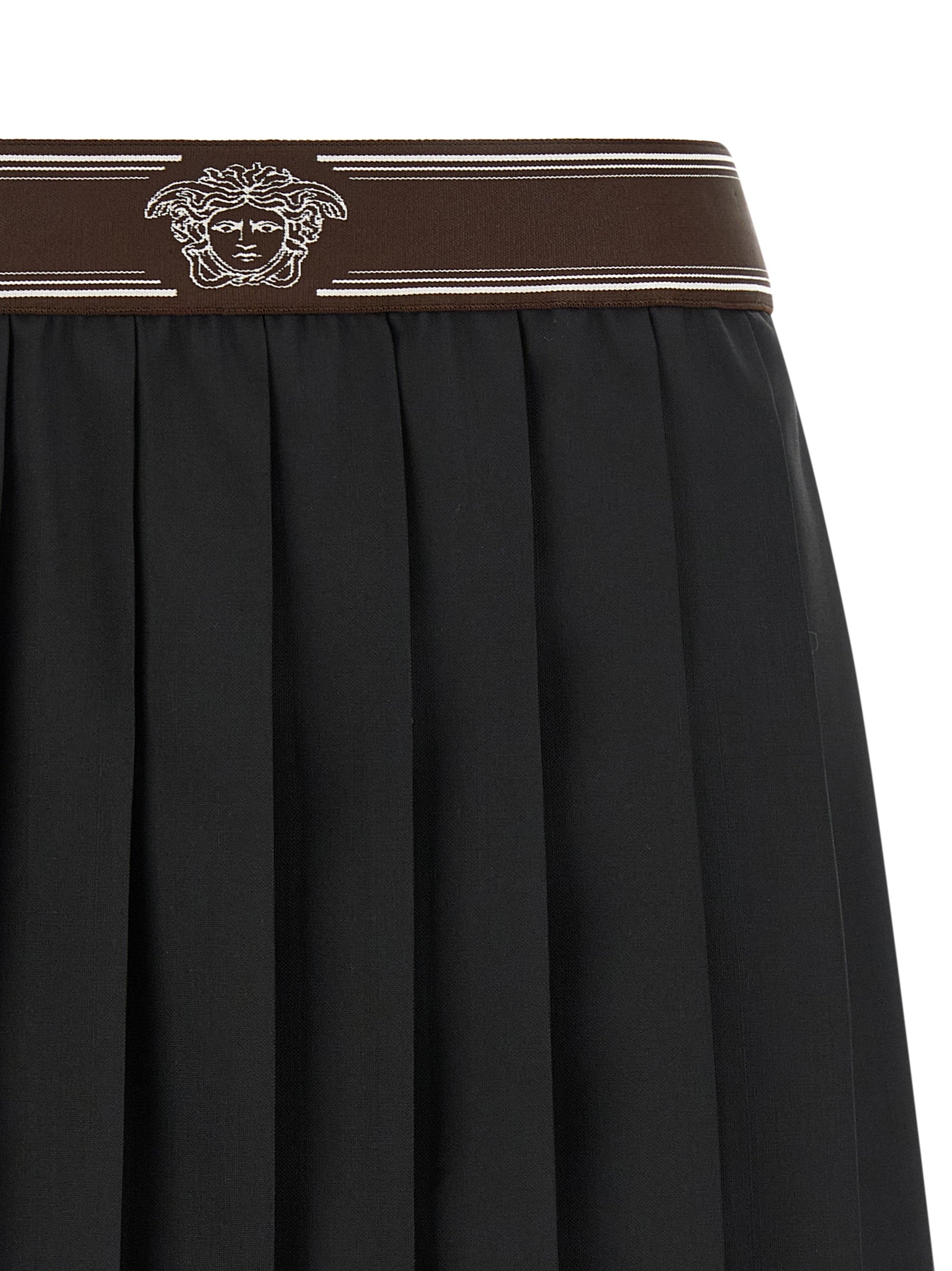Black Wool Long Skirt