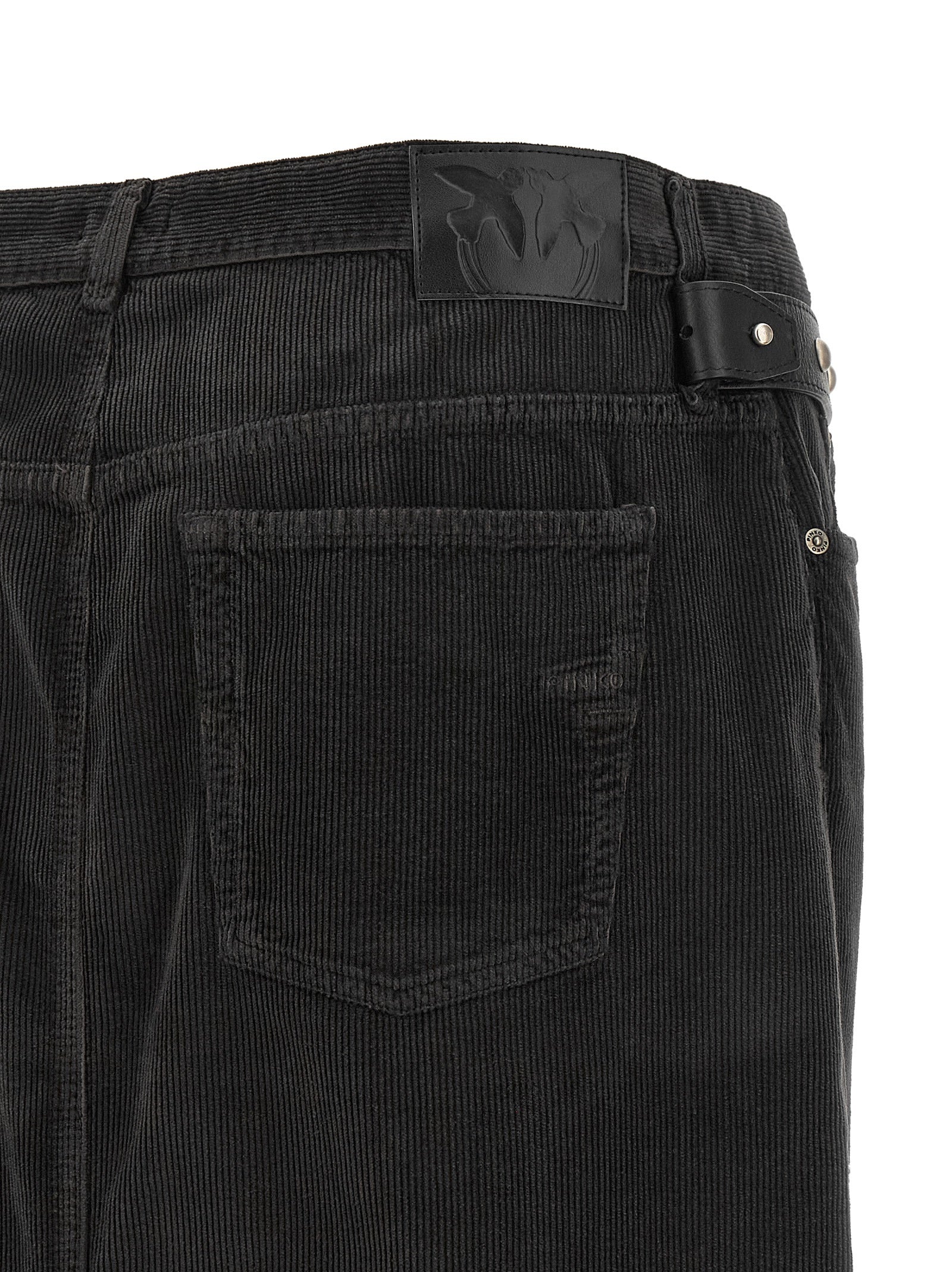 Black Cotton Midi Skirt