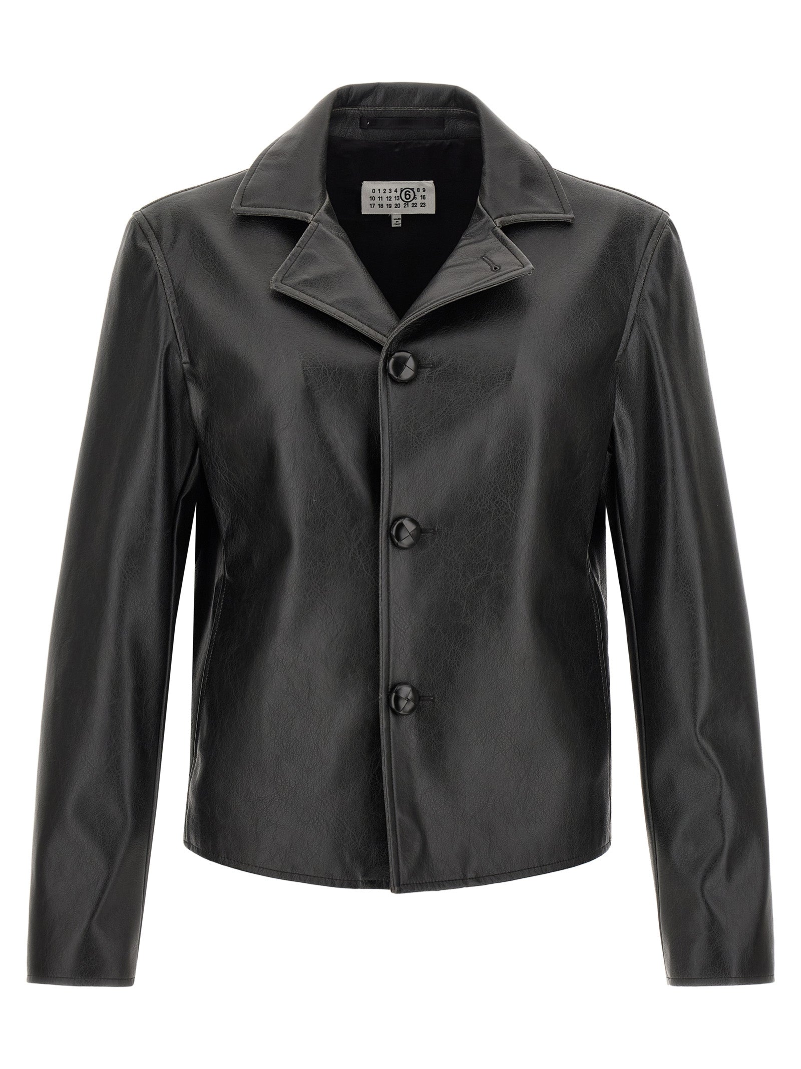 Black Polyester Leather Jacket