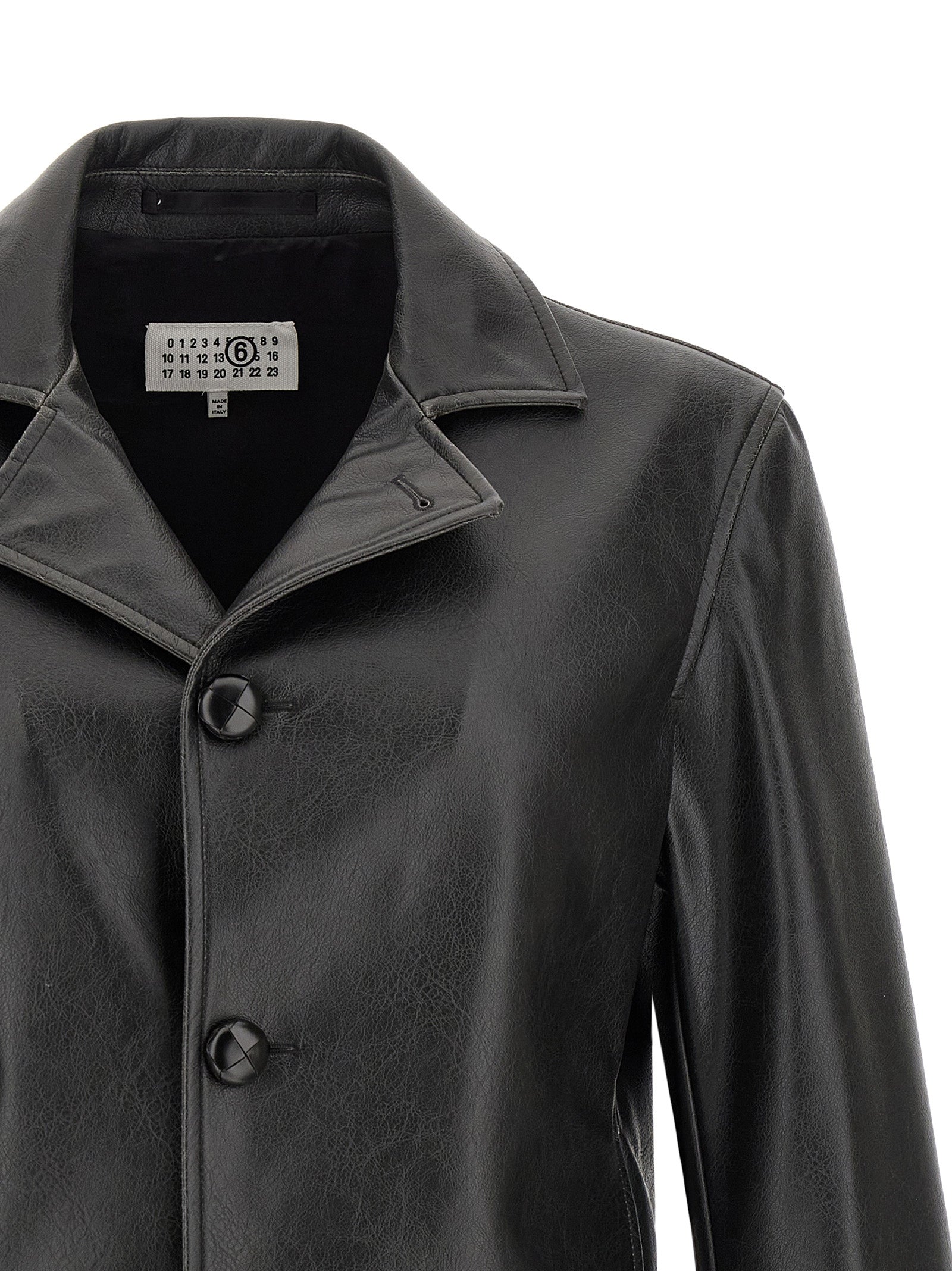 Black Polyester Leather Jacket